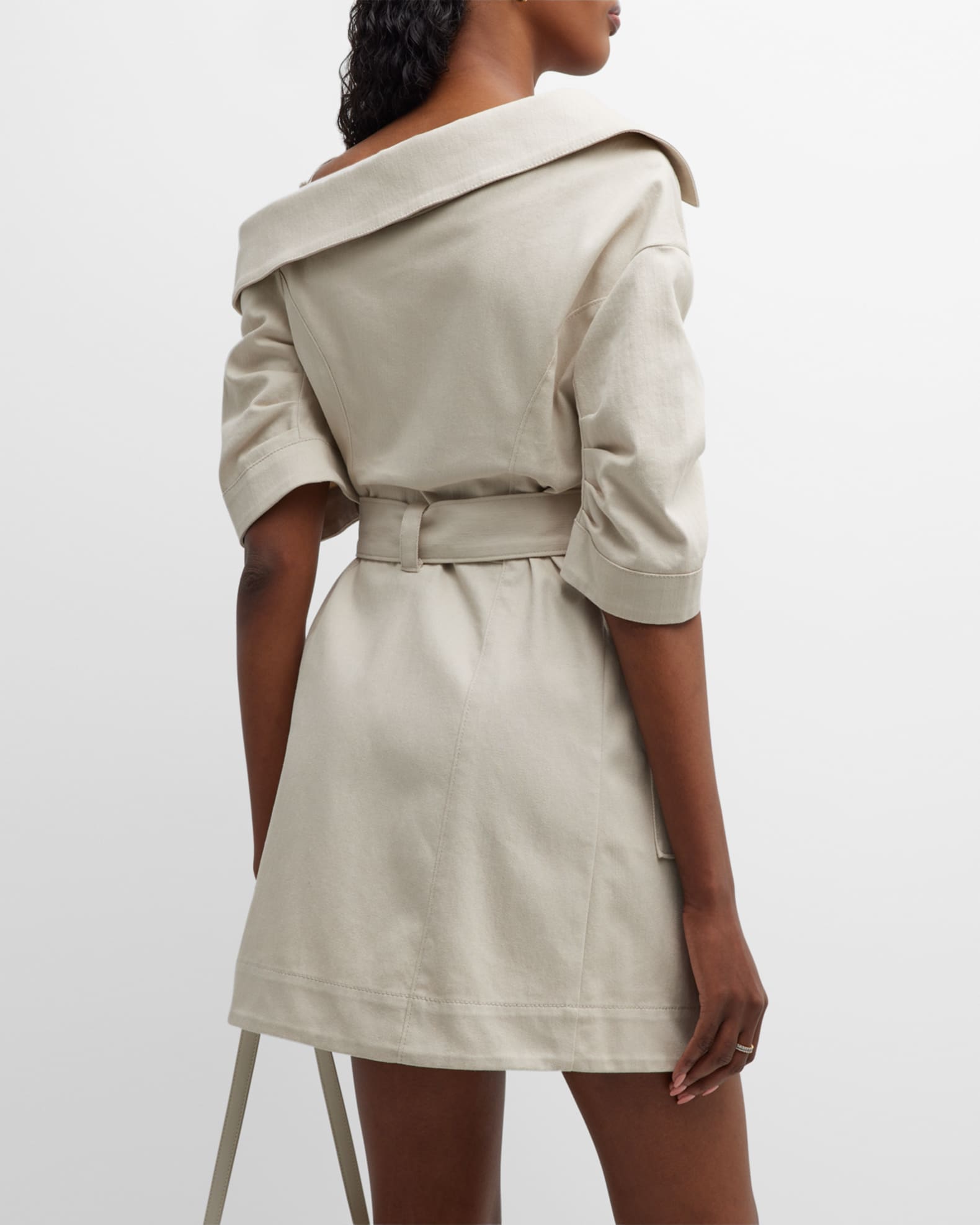 Cinq a Sept Milly Belted Denim Mini Dress | Neiman Marcus