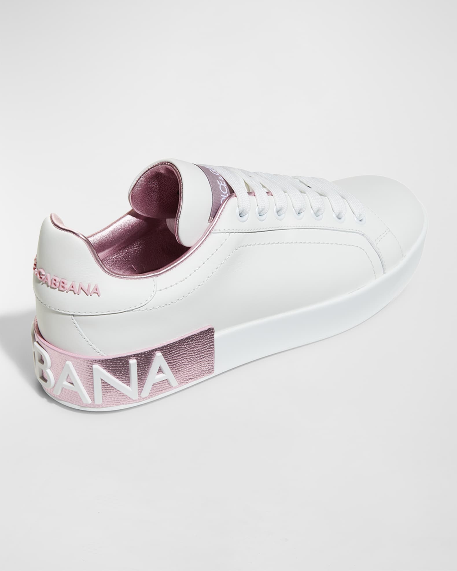 Dolce&Gabbana Portofino Bicolor Logo Low-Top Sneakers