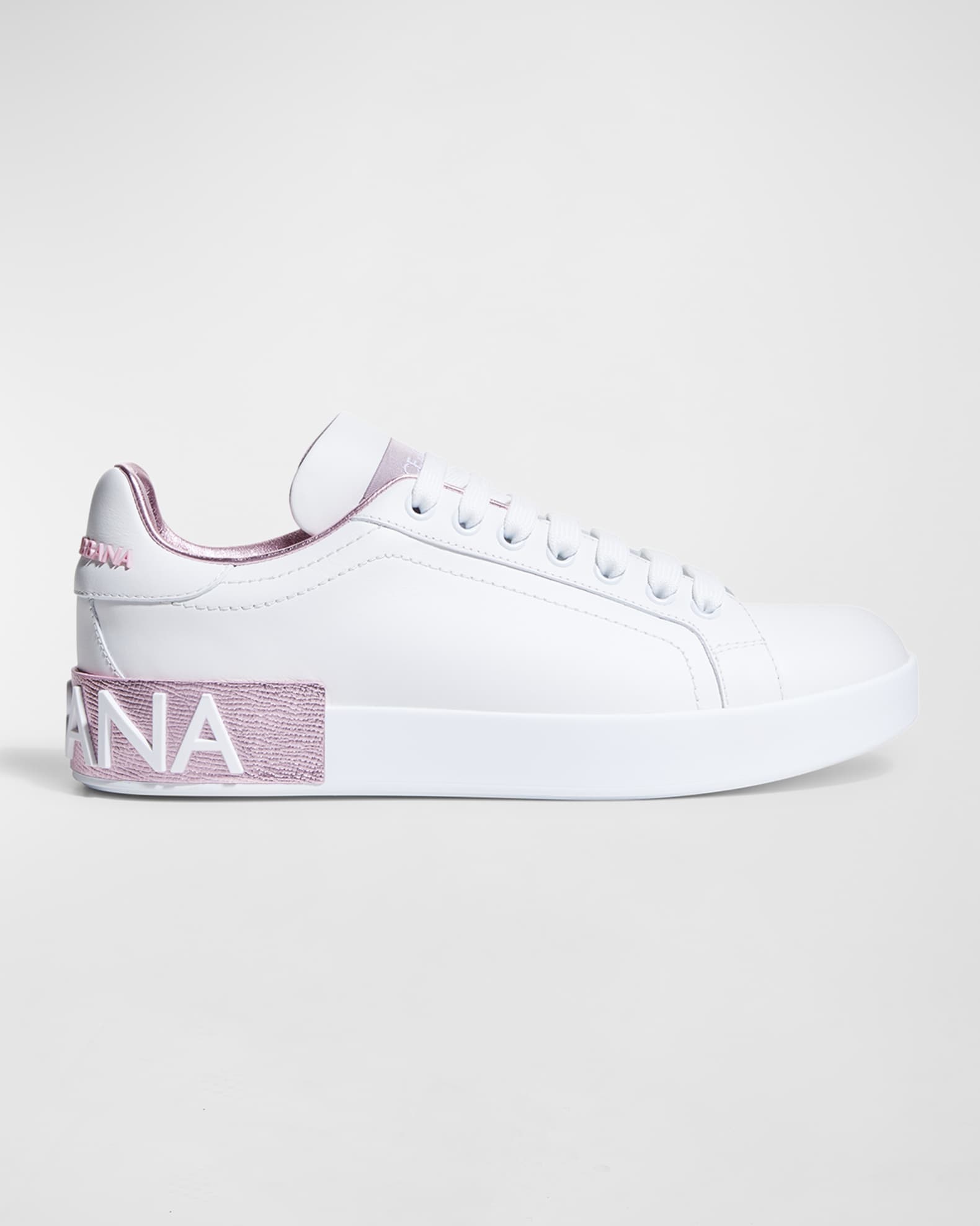 Dolce&Gabbana Portofino Bicolor Logo Low-Top Sneakers | Neiman Marcus