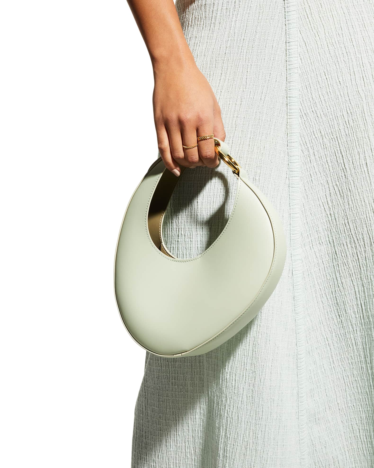 Carolina Santo Domingo Ostra Micro Leather Top-Handle Shoulder Bag