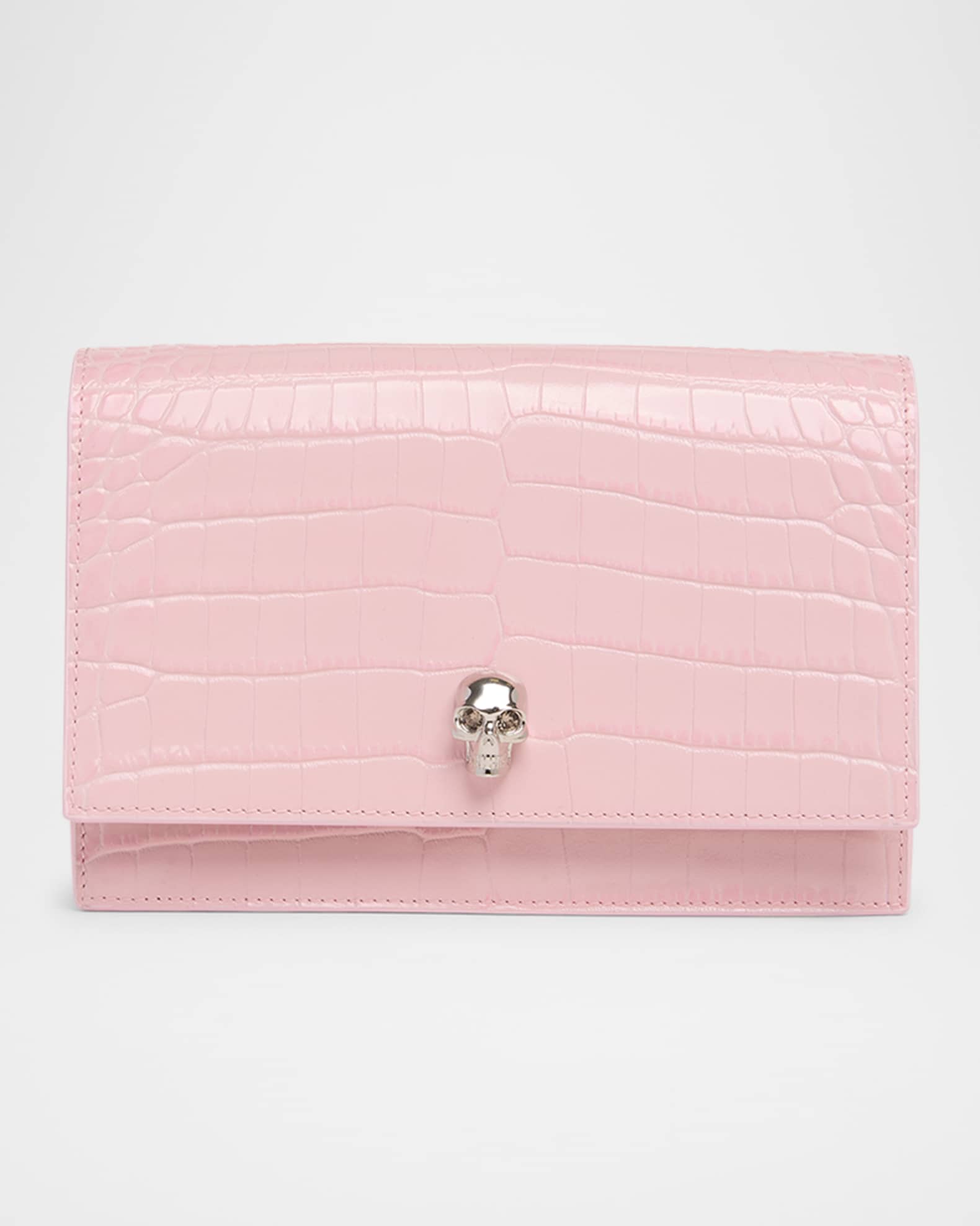 Mini Skull Croc-Embossed Crossbody Bag 0