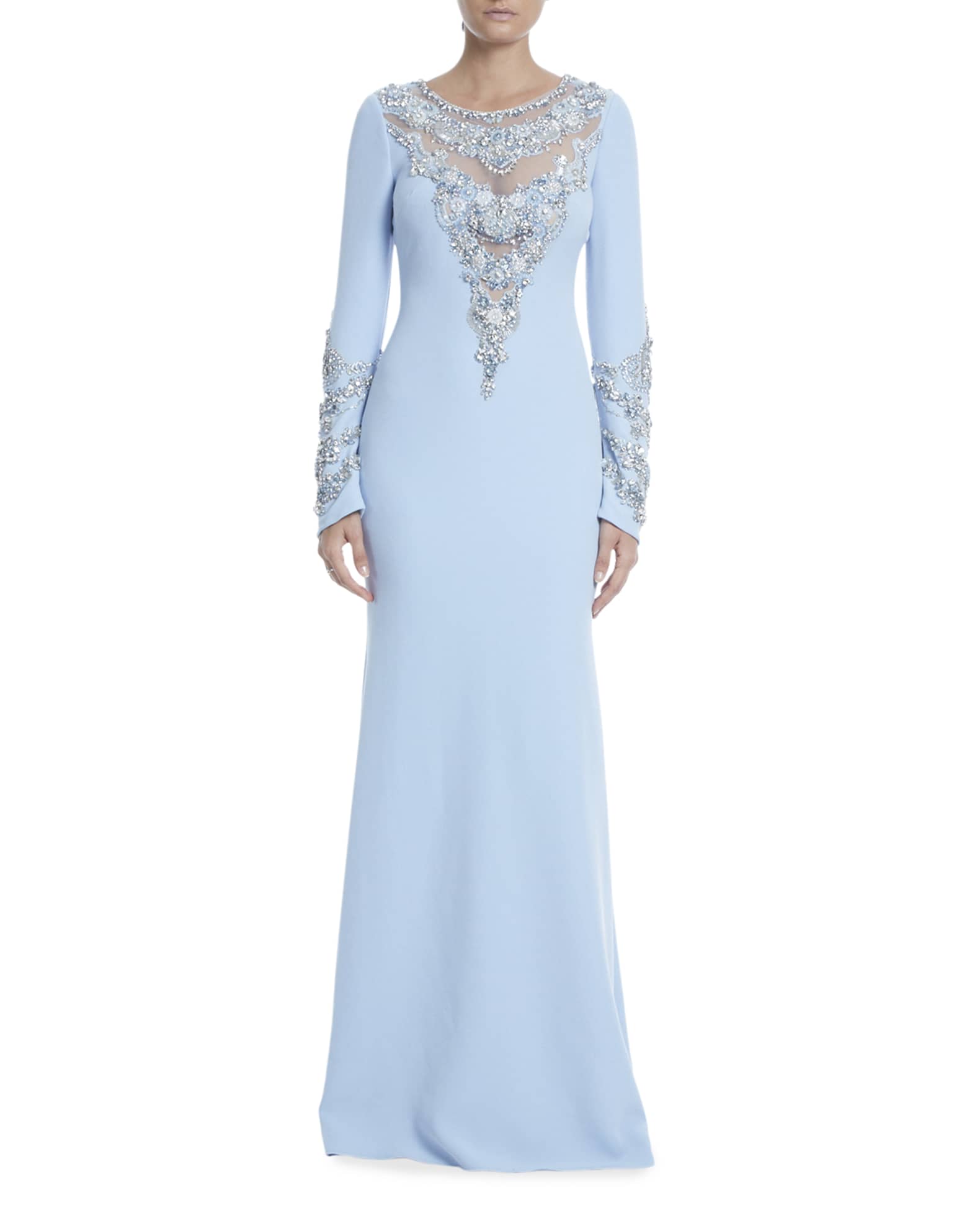 beaded illusion gown