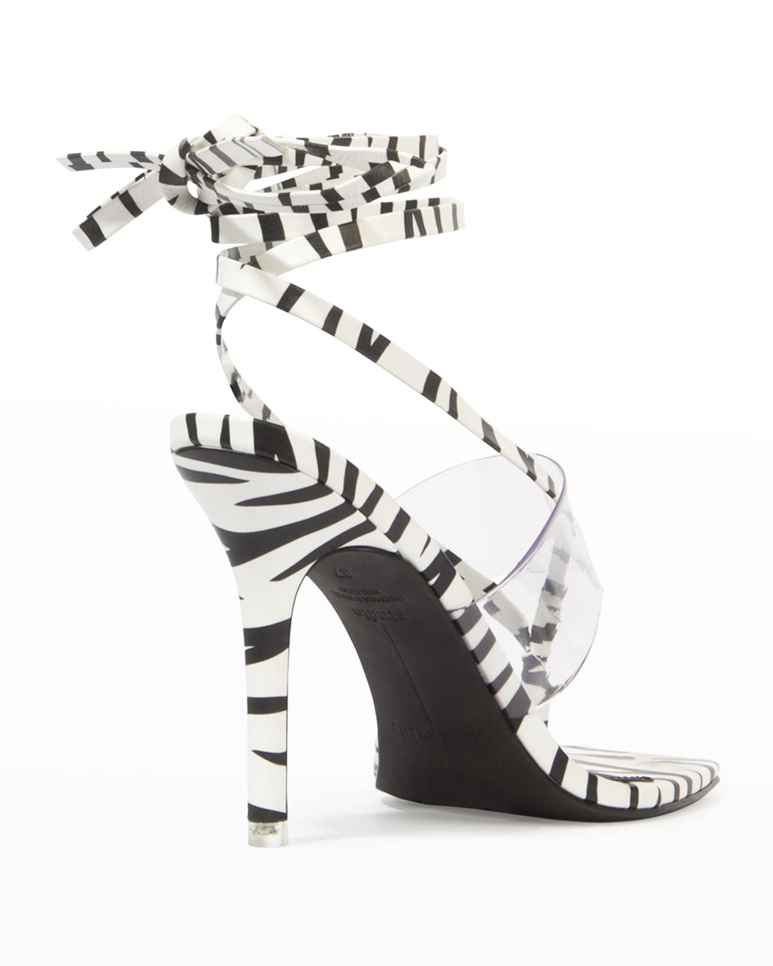 Black Suede Studio Melanie Ankle-Tie Stiletto Thong High-Heel Sandals ...