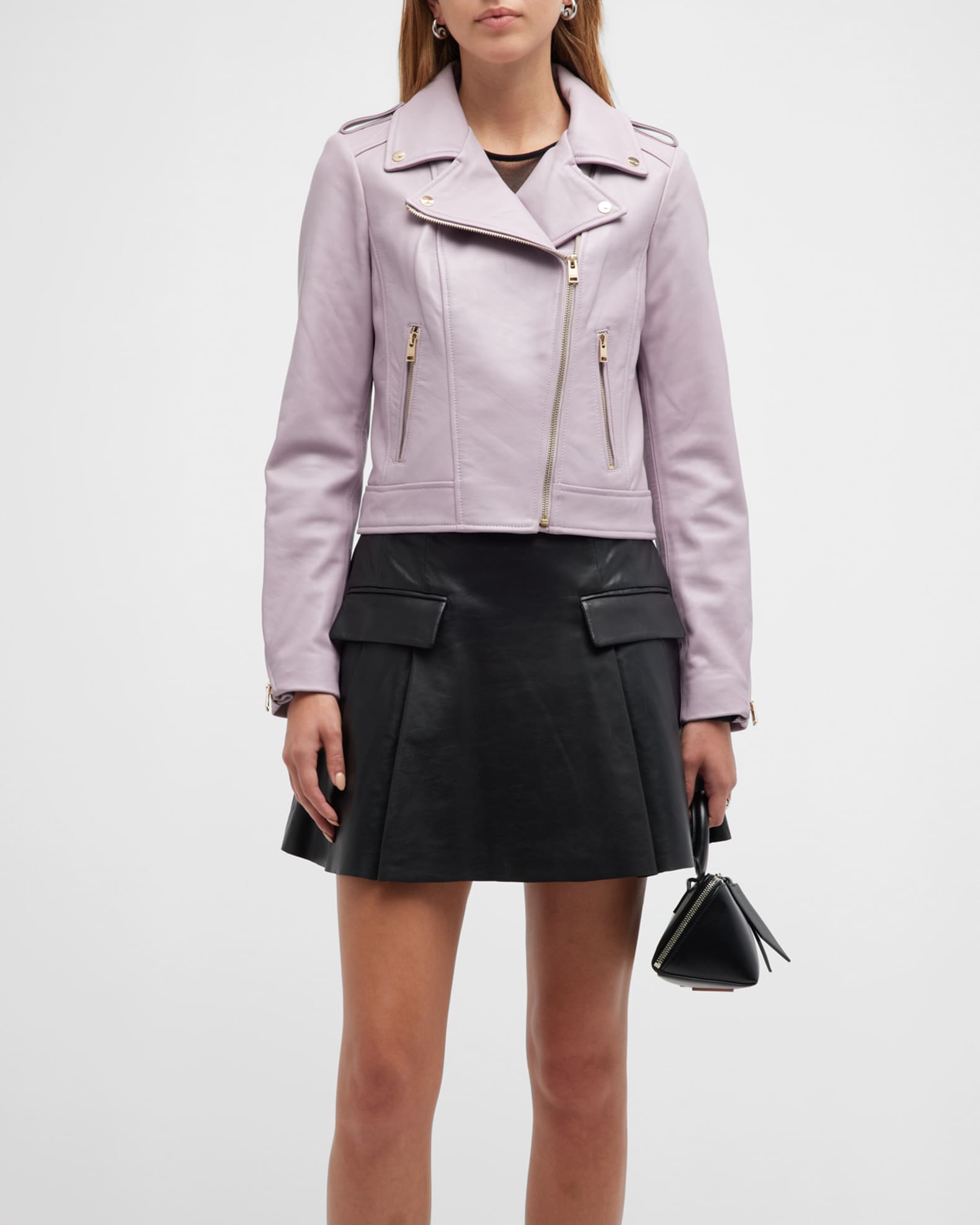 Lamarque donna leather biker jacket hot sale