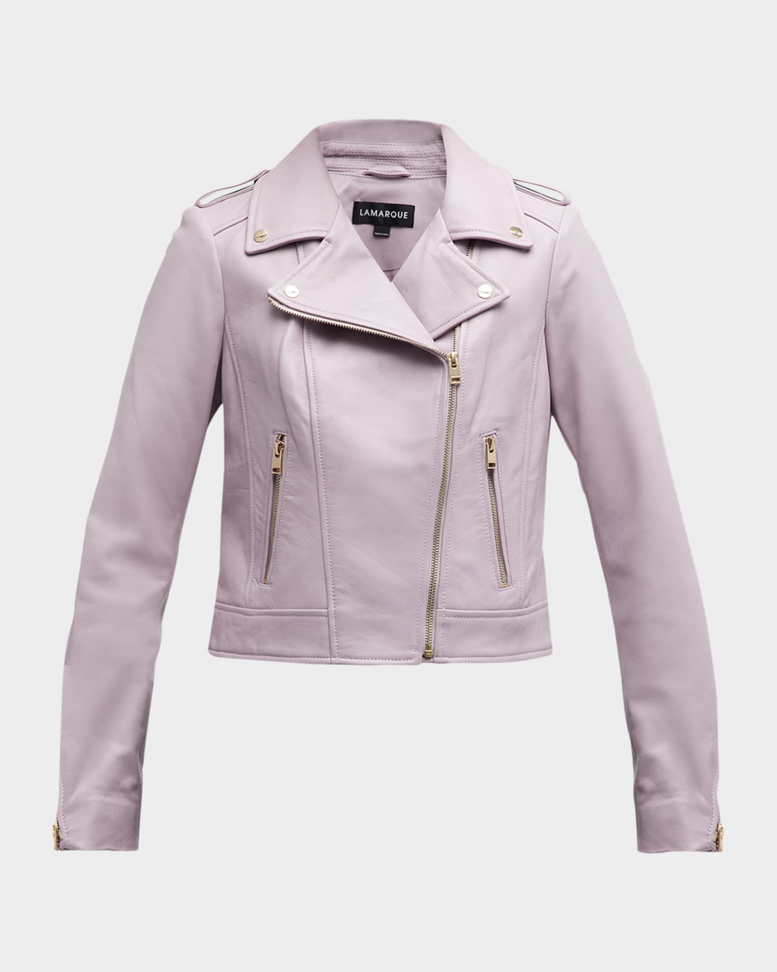 LaMarque Donna Leather Biker Jacket Neiman Marcus