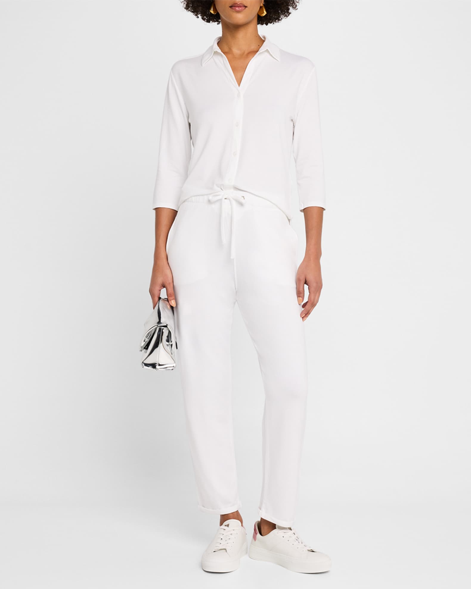 French Terry Cuffed Drawstring Pants 1