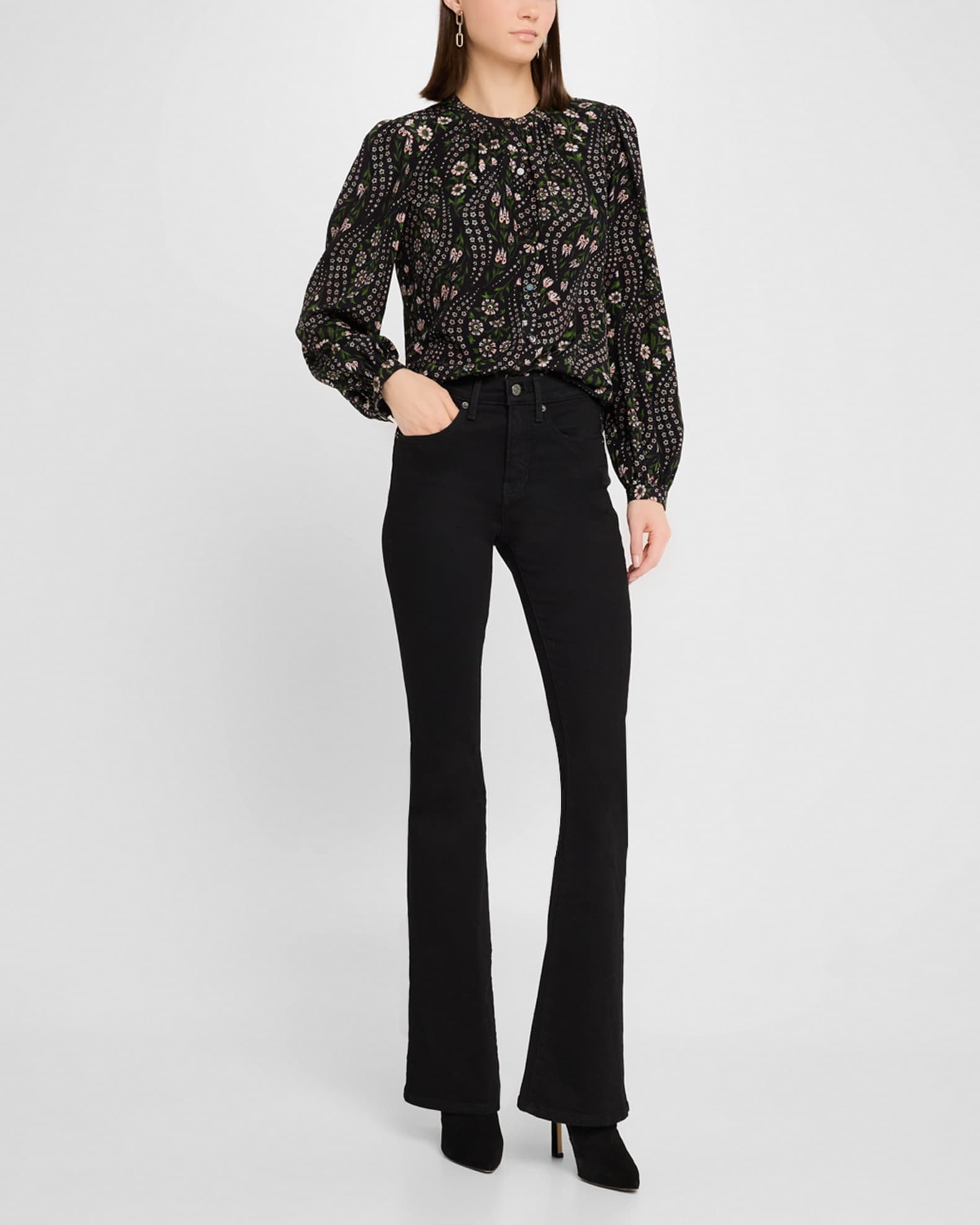 Beverly High-Rise Skinny Flare Jeans 1