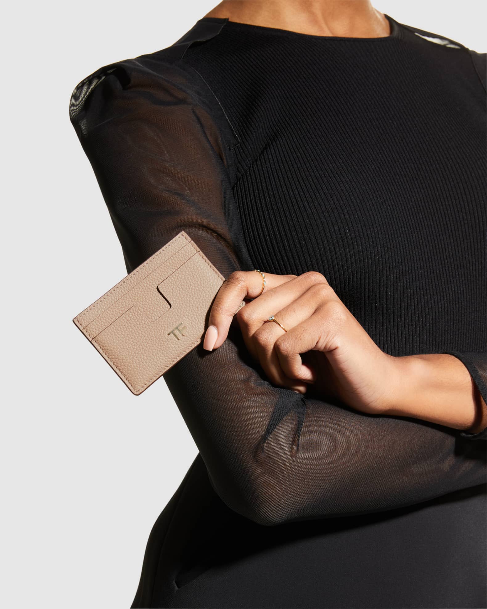 TF Card Holder in Grained Leather 1