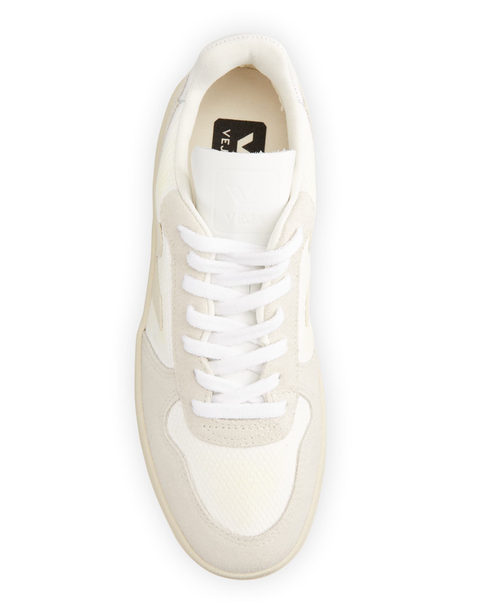 VEJA V-10 Mixed Leather Low-Top Court Sneakers | Neiman Marcus