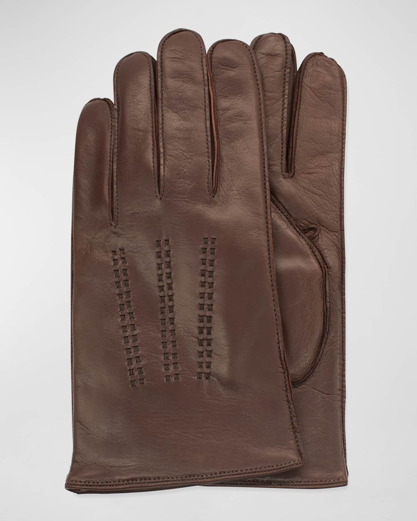 Portolano Men's Napa Leather Double-Stitch Gloves
