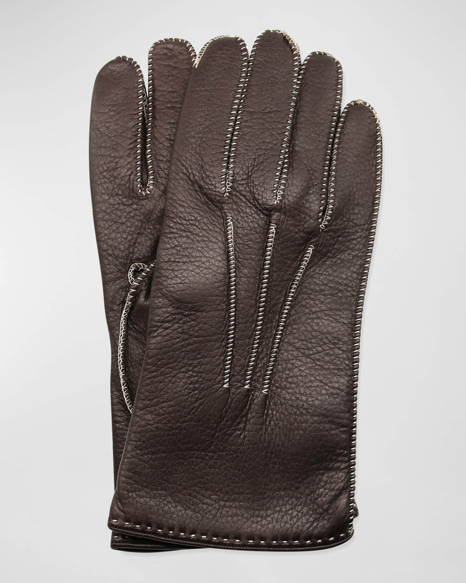 Portolano Men's Deerskin Gloves w/ Contrast Stitching