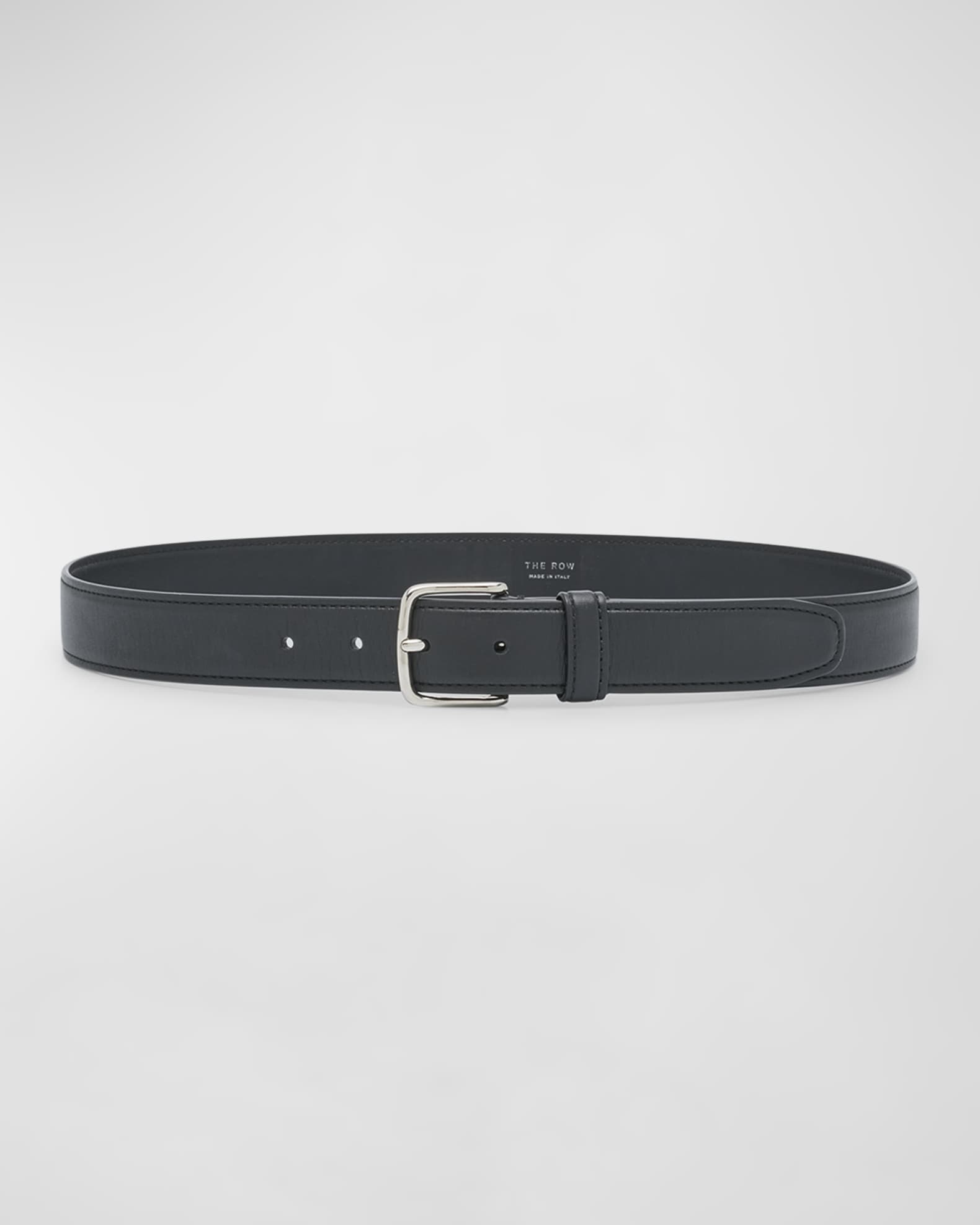Louis belt BLACK/SILVER CLASSIC LEATHER - Men Belts - Christian Louboutin