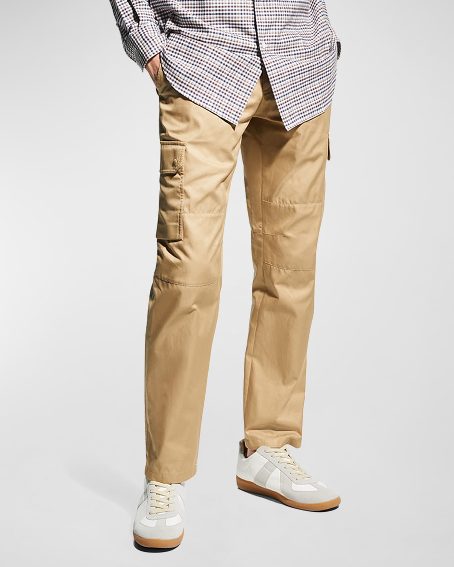 Men's Solid Cotton Cargo Pants 1