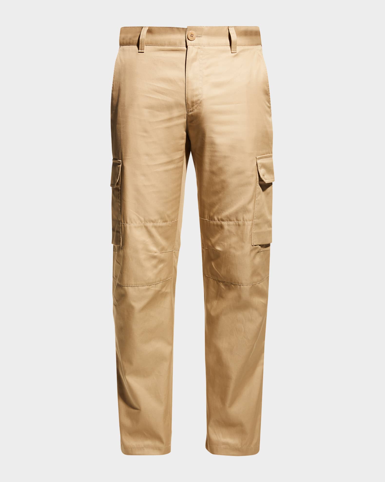Men's Solid Cotton Cargo Pants 0
