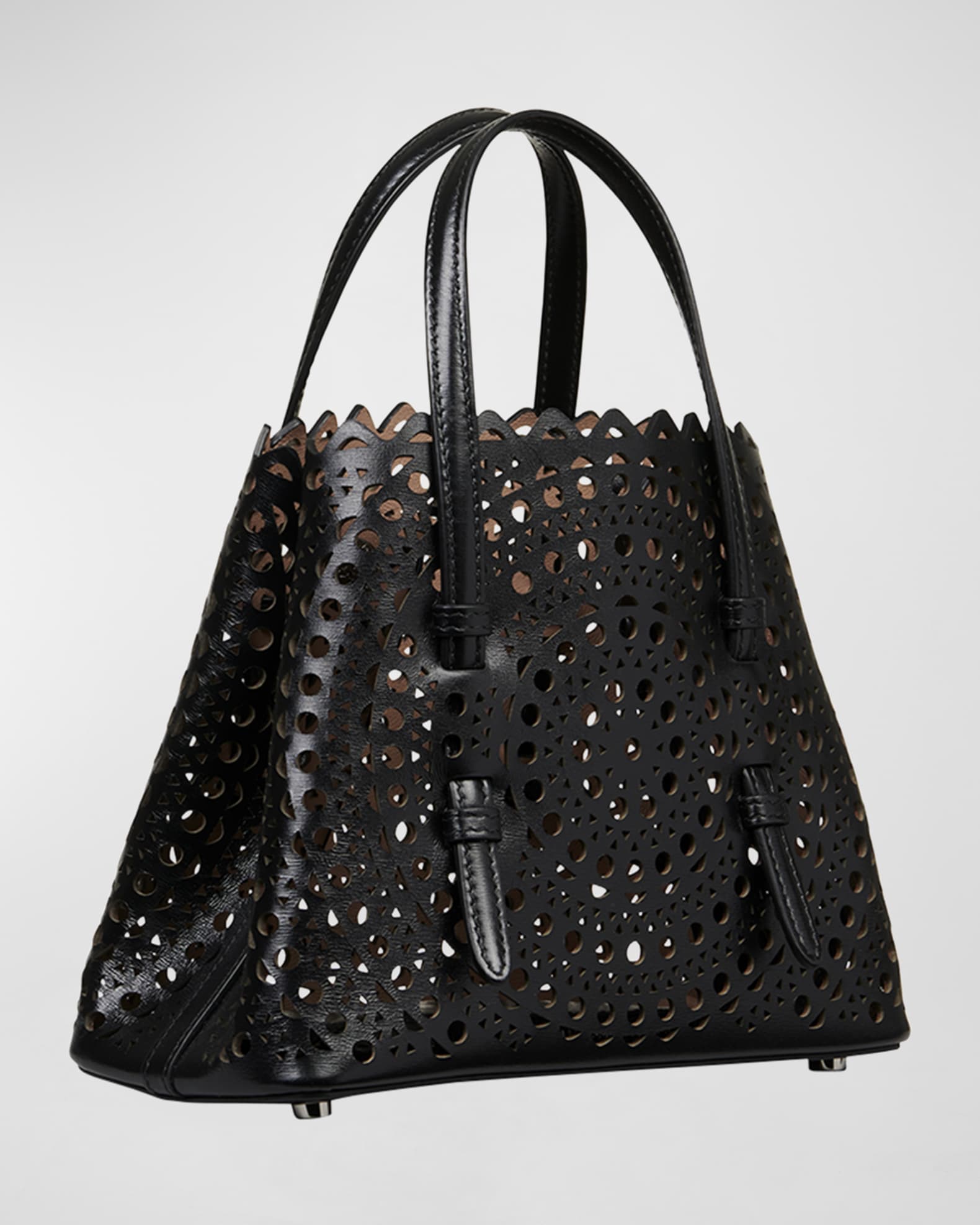 ALAIA Mina 20 Vienne Laser-Cut Top-Handle Bag | Neiman Marcus