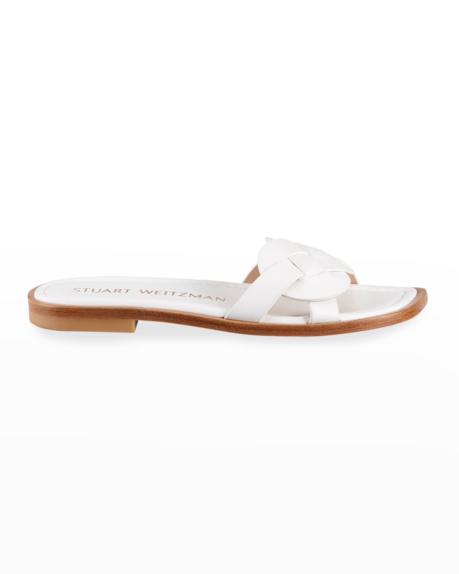 stuart weitzman sierra woven leather flat sandals