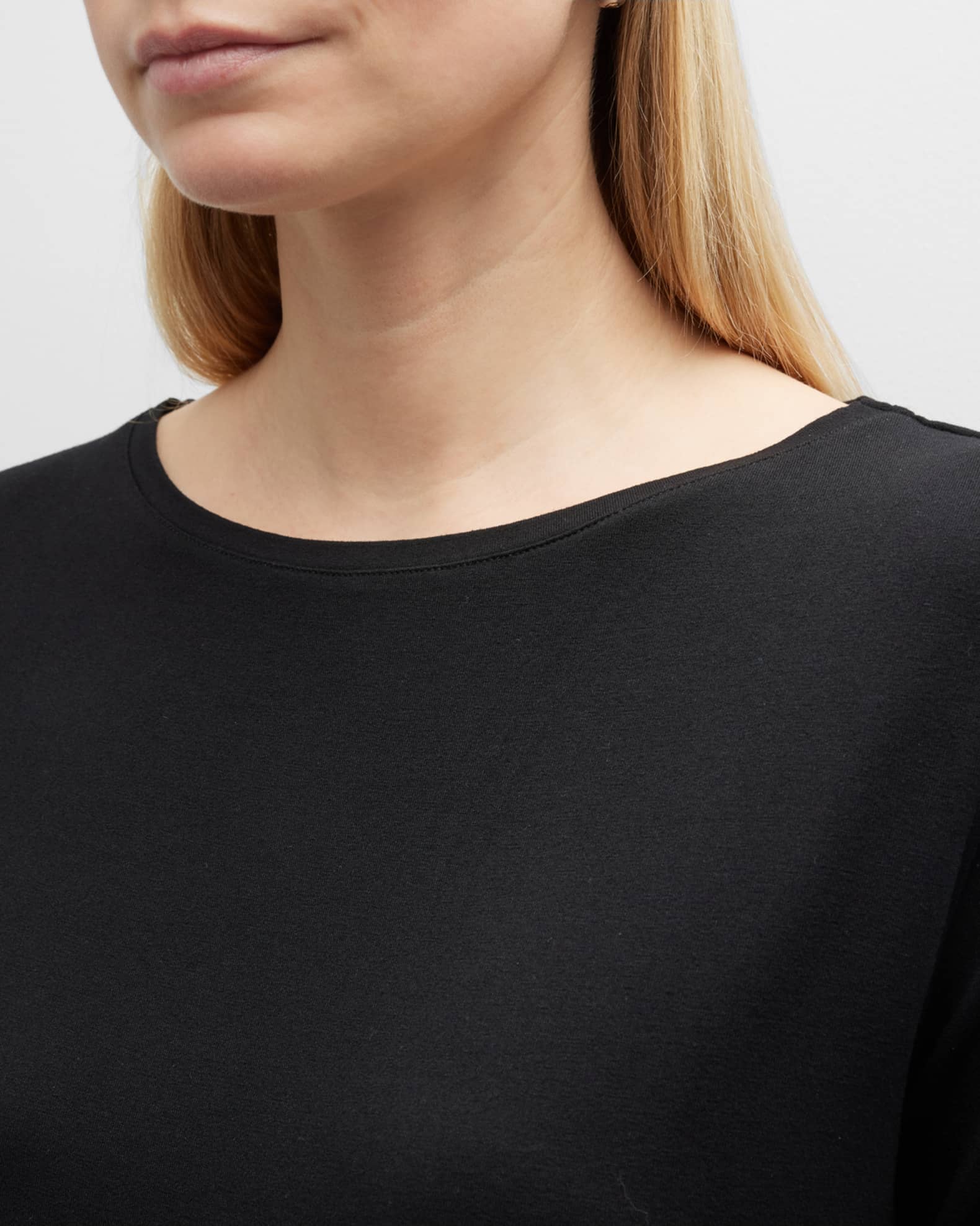 Majestic Filatures Soft Touch 3/4-Sleeve Boat-Neck Top | Neiman Marcus