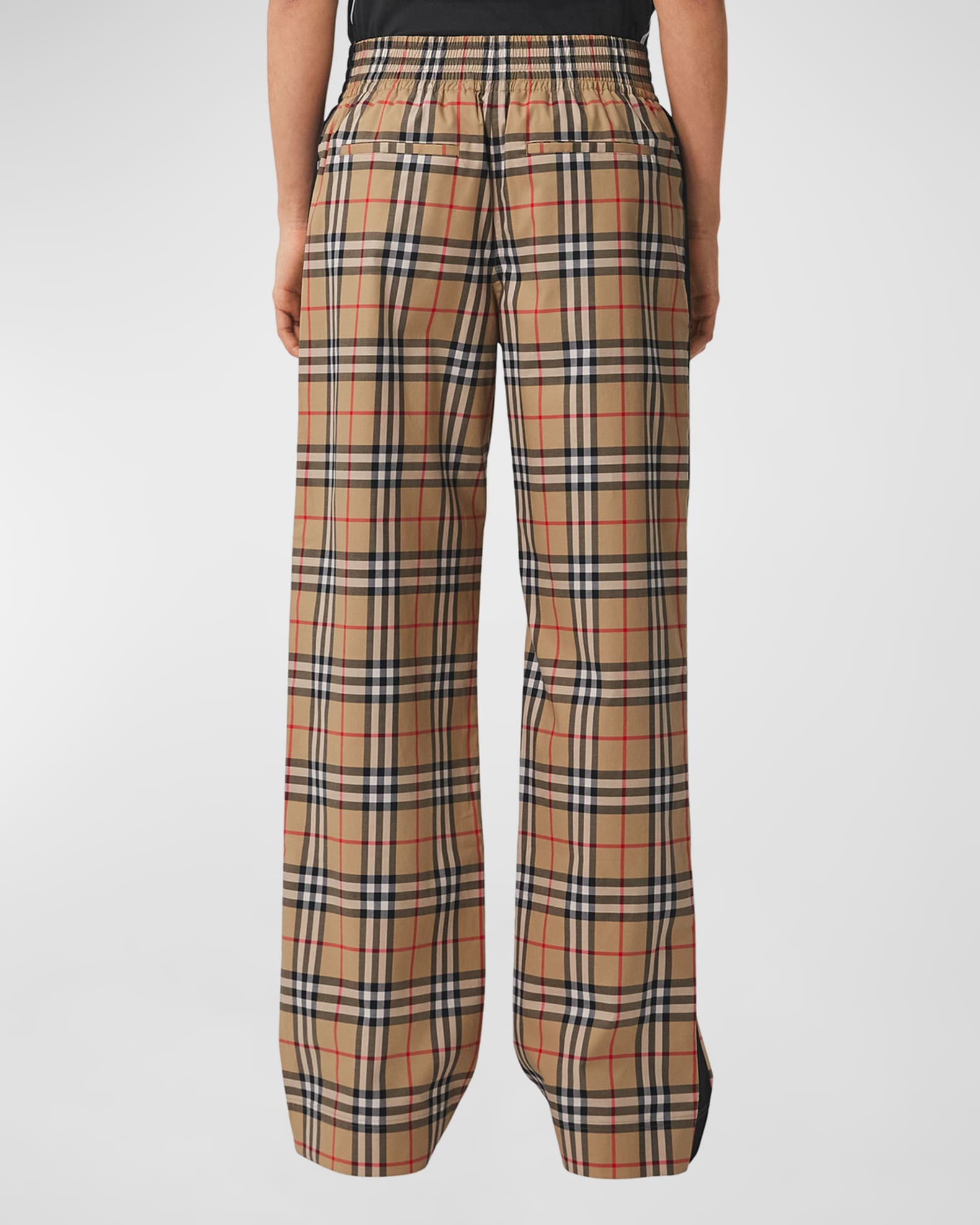 Burberry Louane Side Stripe Vintage Check Trousers | Neiman Marcus