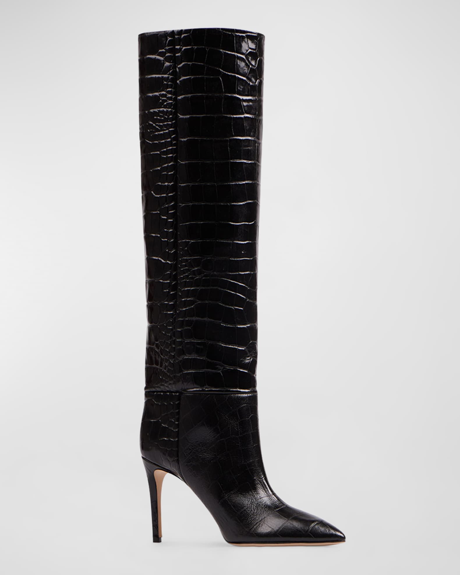 Paris Texas 85mm Mock-Croc Stiletto Knee Boots | Neiman Marcus