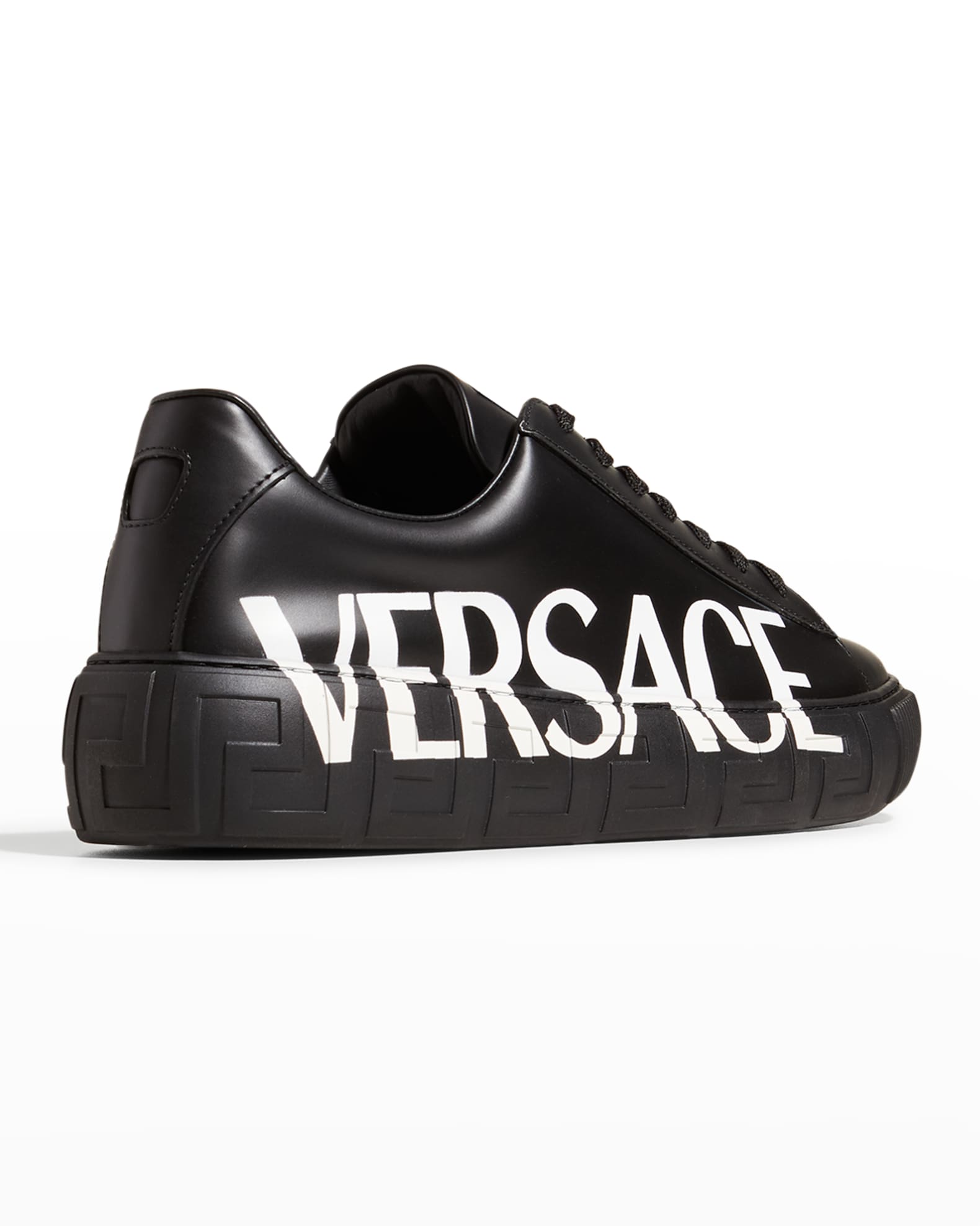 Versace Men's Logo Leather LowTop Sneakers Neiman Marcus