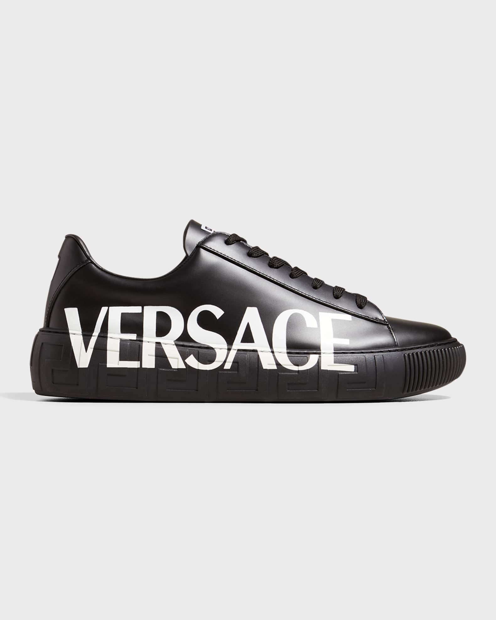 Versace Men's Logo Leather LowTop Sneakers Neiman Marcus