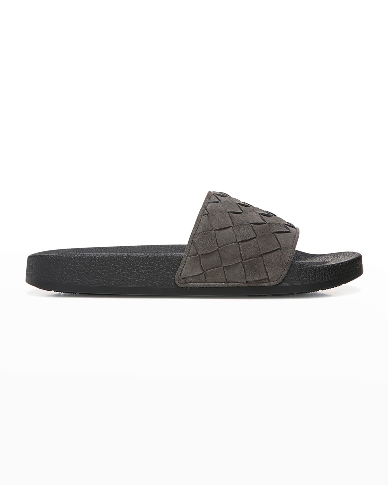 Vince Men's Watley 2 Woven Suede Slide Sandals Neiman Marcus
