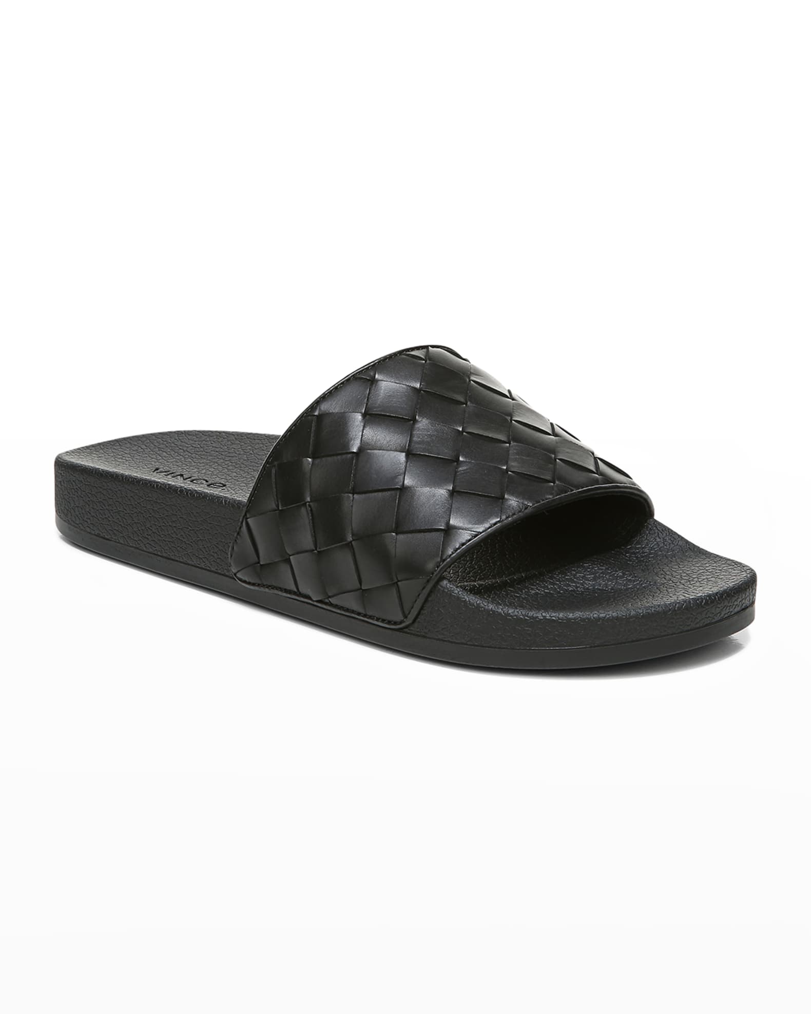 Vince Men's Watley 2 Woven Leather Slide Sandals Neiman Marcus