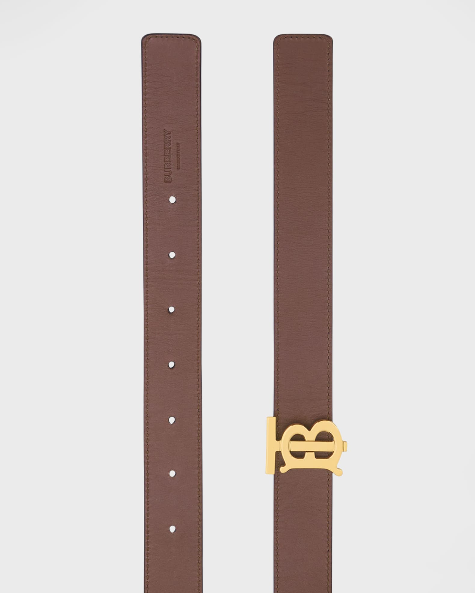 Monogram Leather Logo Print Burberry Belt