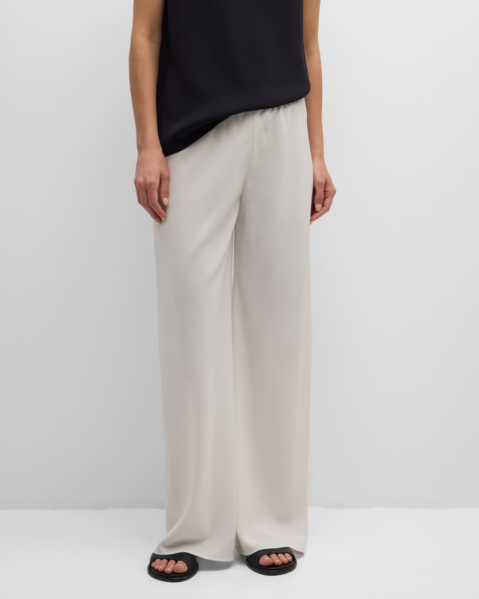 Gala Wide-Leg Crepe Pants 1