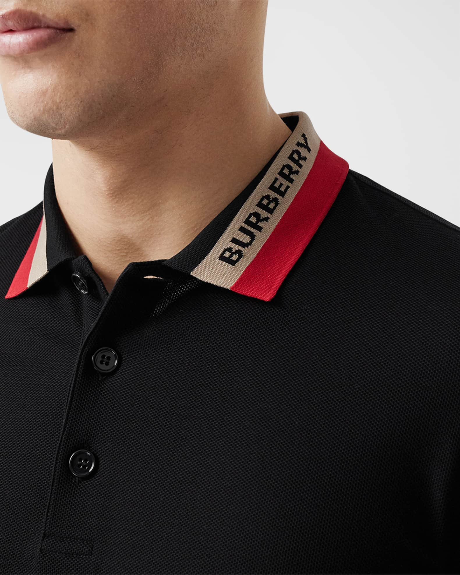 Burberry Men's 'edney' Polo Shirt with Logo - Natural - Polo Shirts