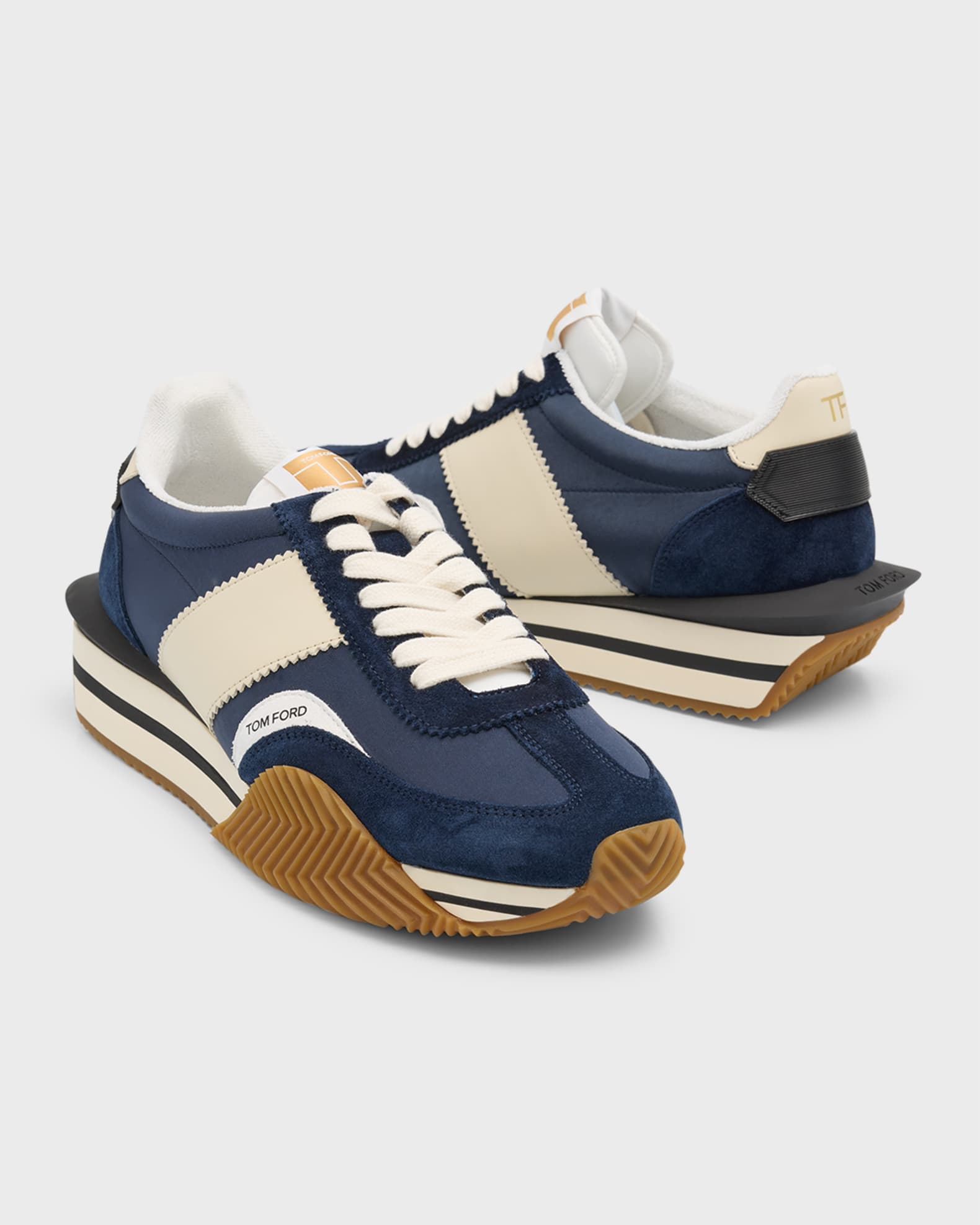 【関税＆送料込み】Tom Ford 'James' Sneakers TOM FORD Men's James Colorblock Platform Low-Top Sneakers