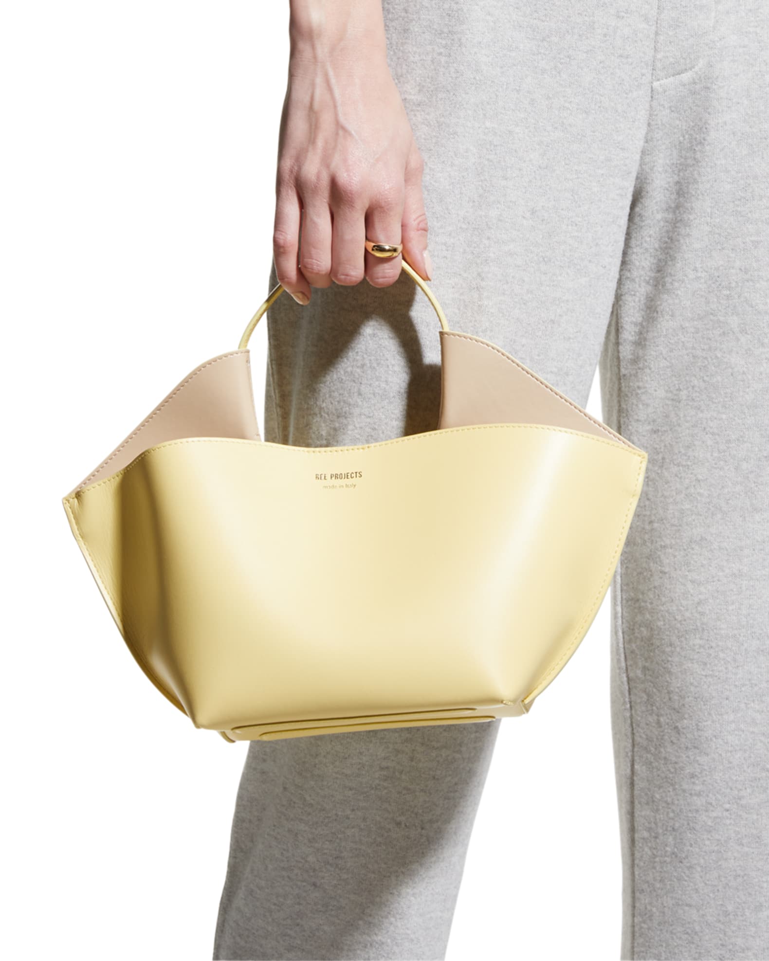 Ree Projects Ann Mini Calfskin Top Handle Tote Bag | Neiman Marcus