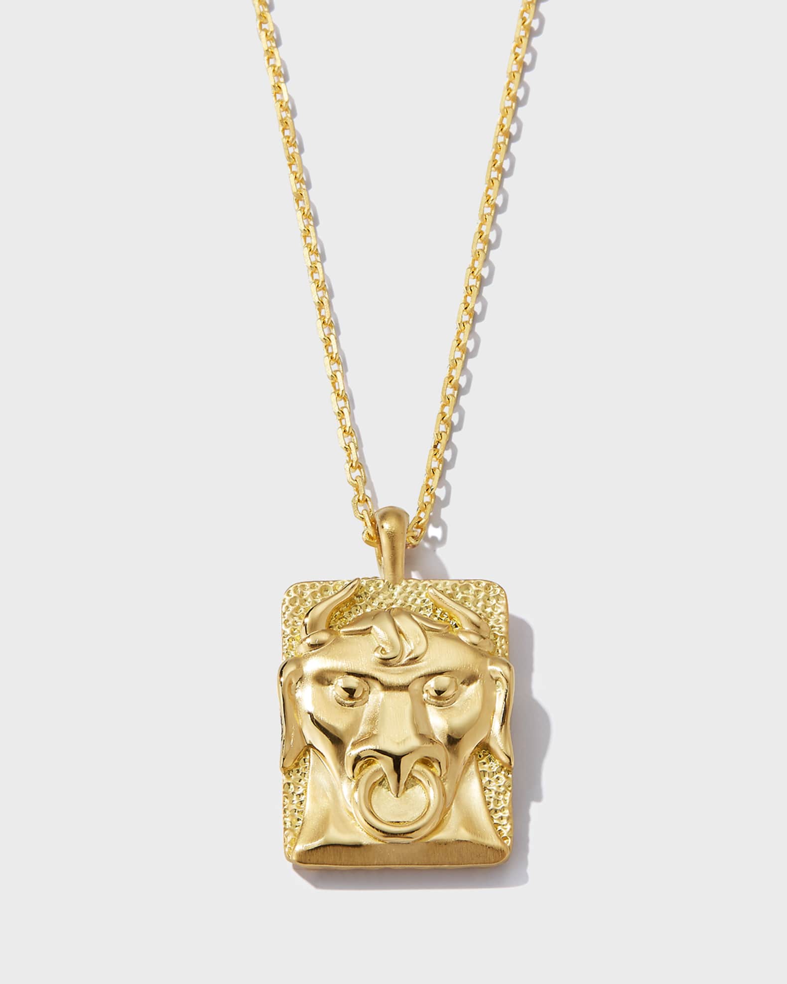 Taurus Zodiac Pendant Necklace in 18K Gold & Platinum 1