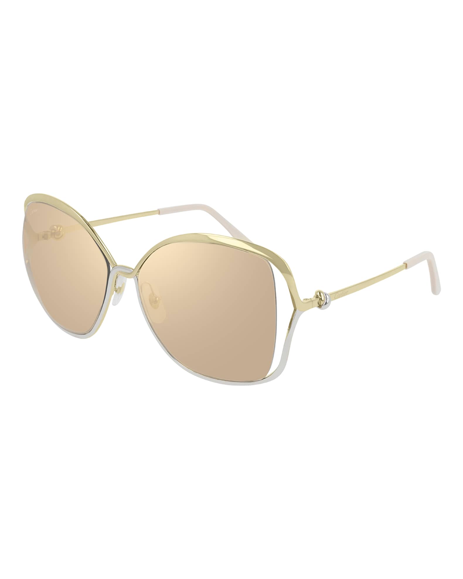 GG square-frame gold-tone sunglasses