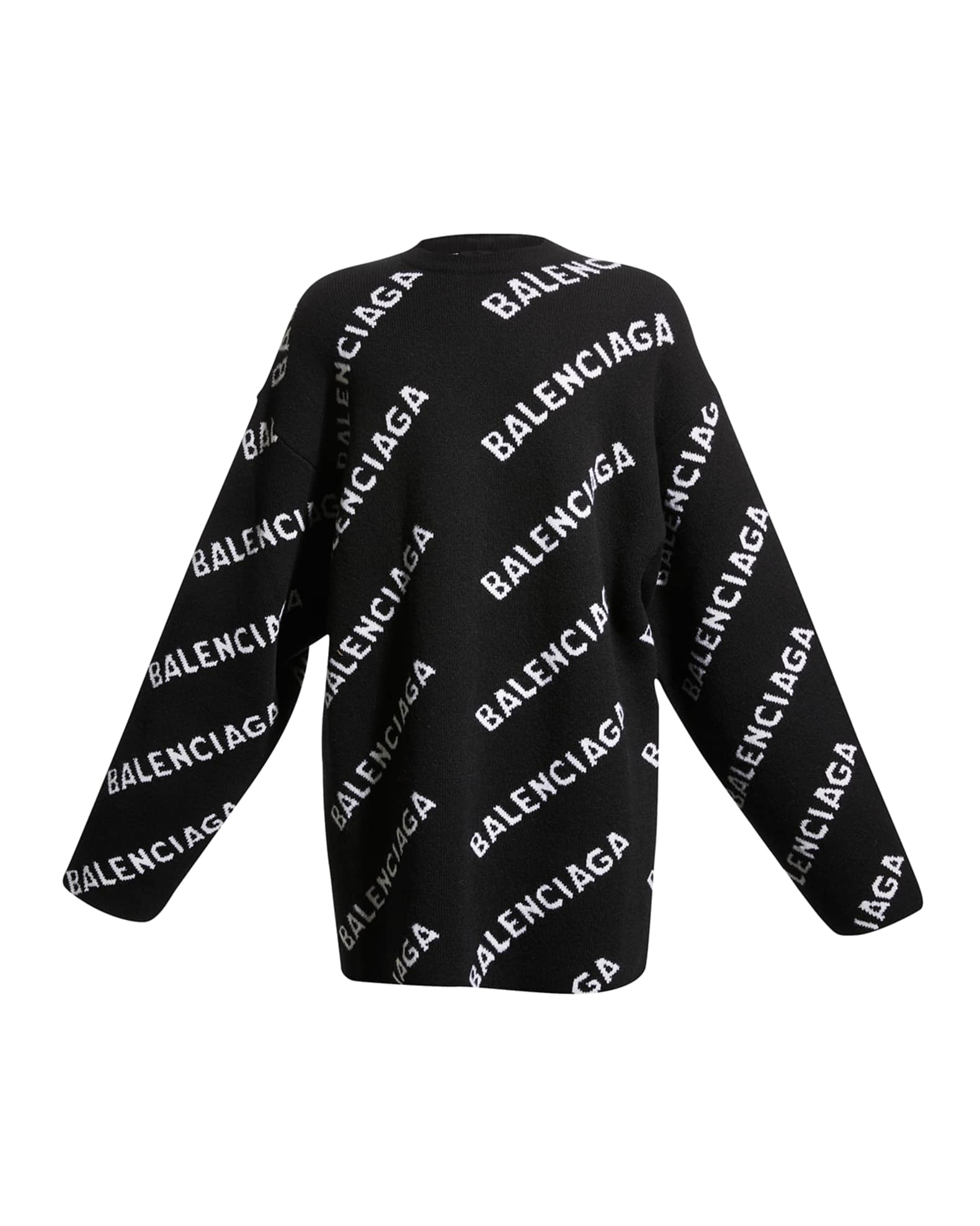 balenciaga logo wool sweater