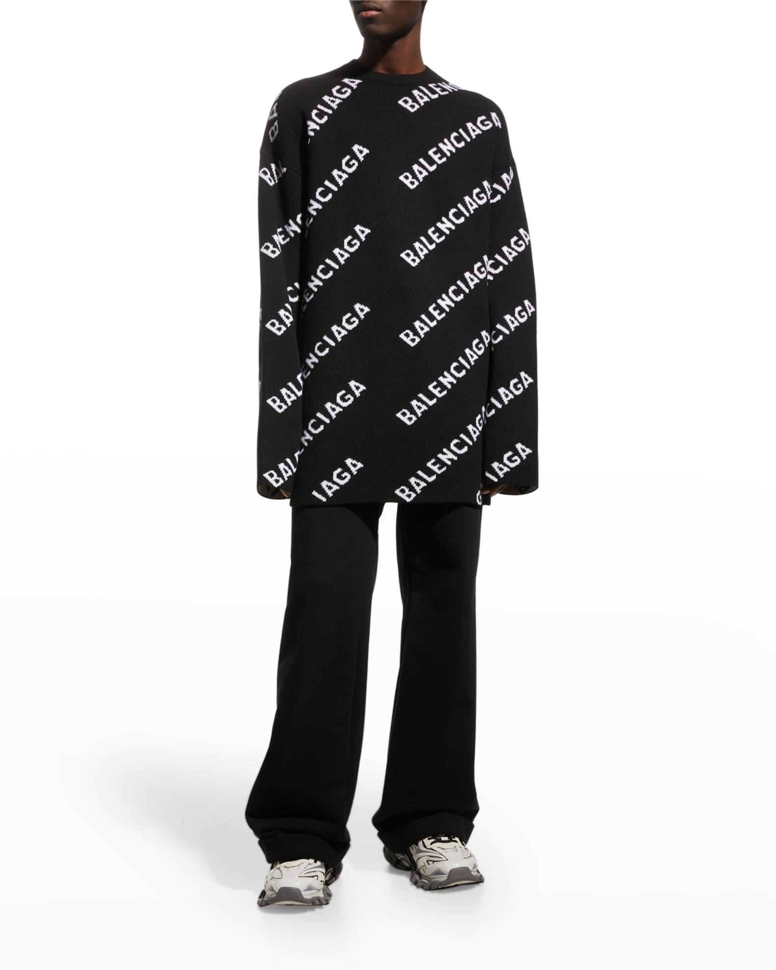 balenciaga men's logo sweater