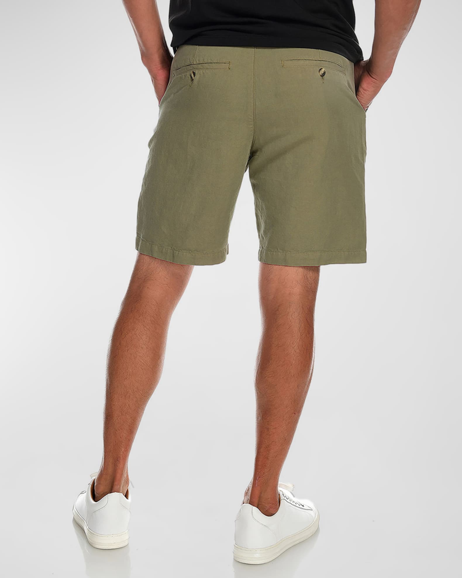Fisher + Baker Men's Bryant Solid Cotton-Linen Shorts | Neiman Marcus