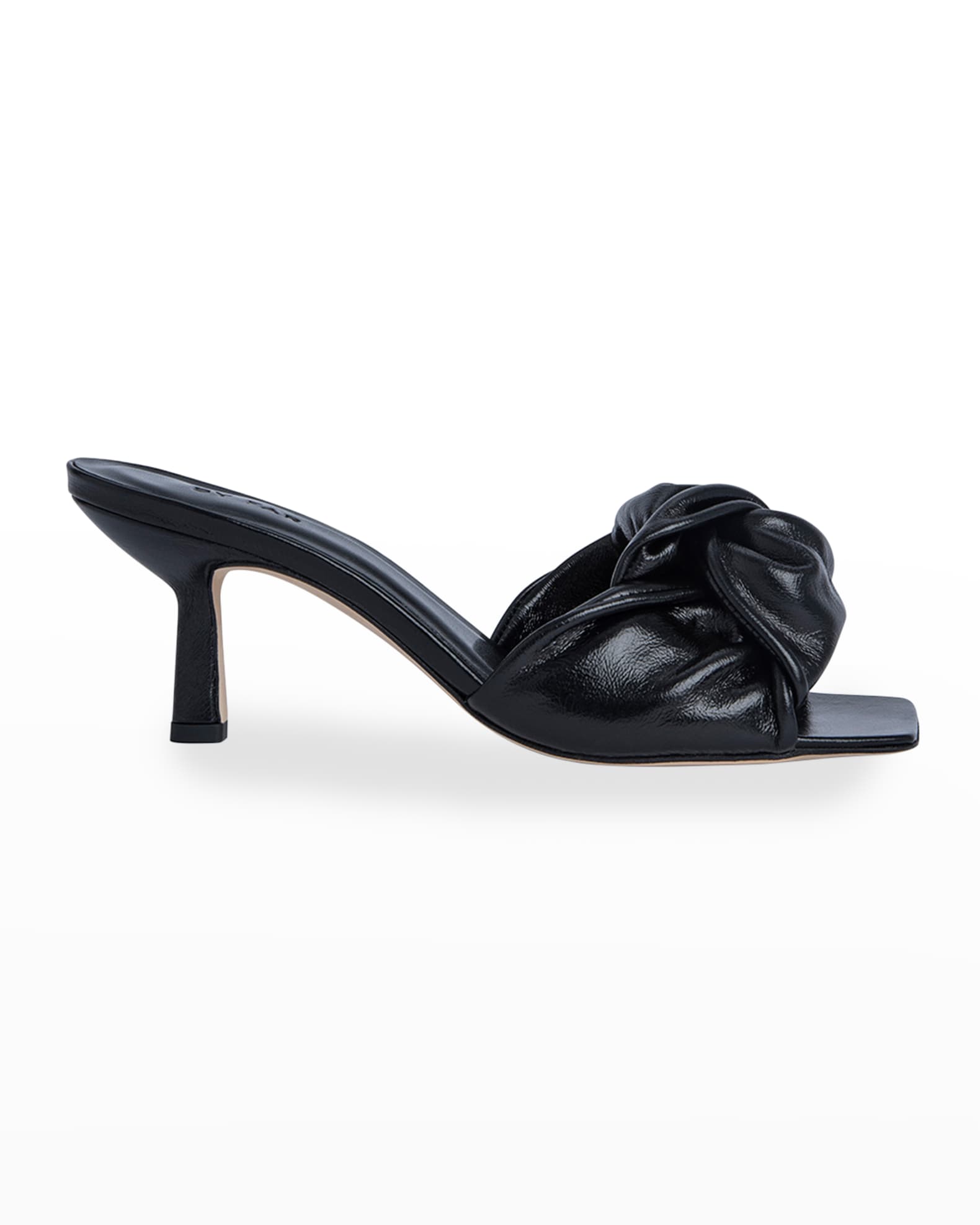 FAUX LEATHER BLACK MATTE QUILTED HEEL