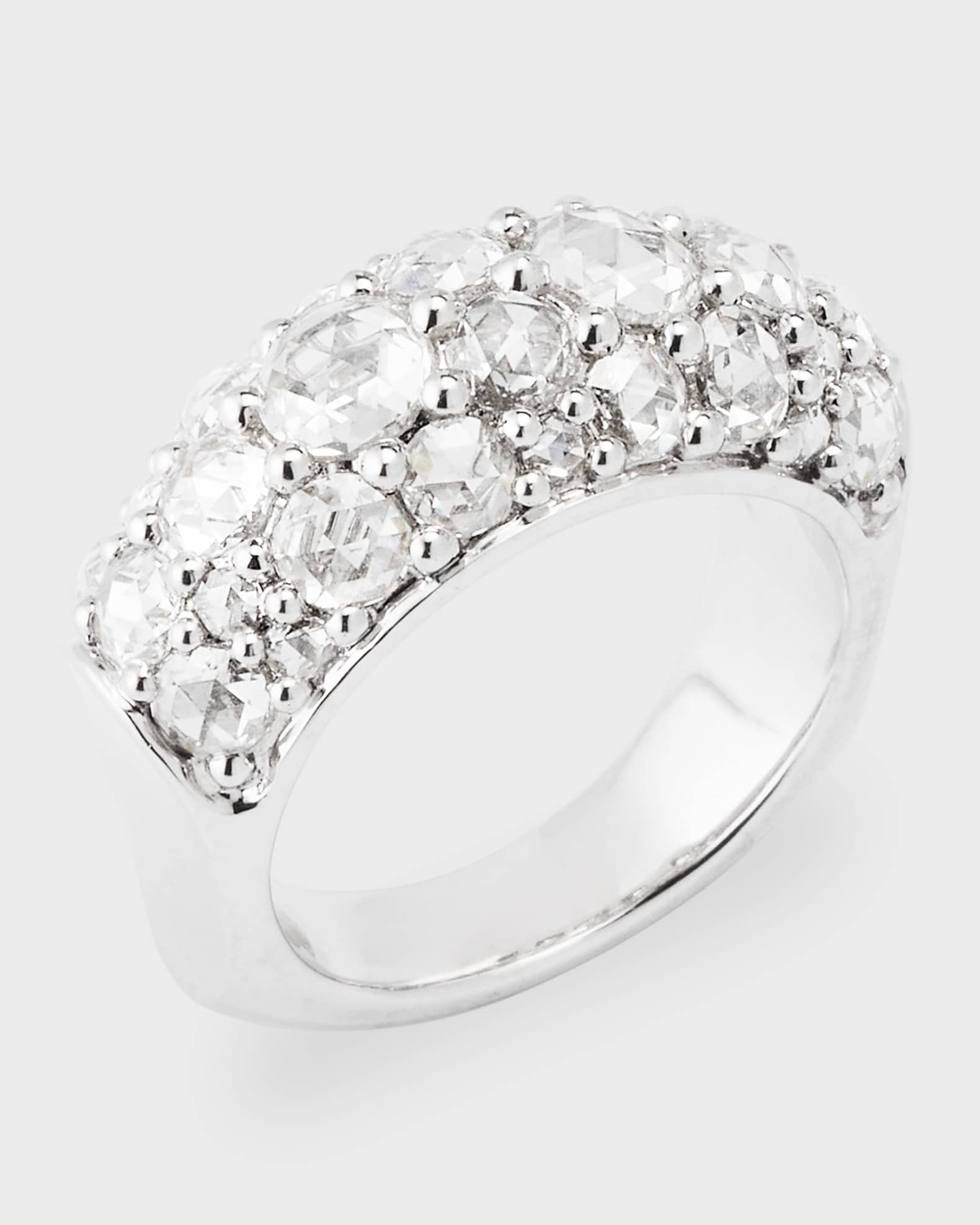 ☆nff☆ cluster ringwhite nff1 64 Facets Eclat 18K White Gold Cluster Diamond Ring, Size 7