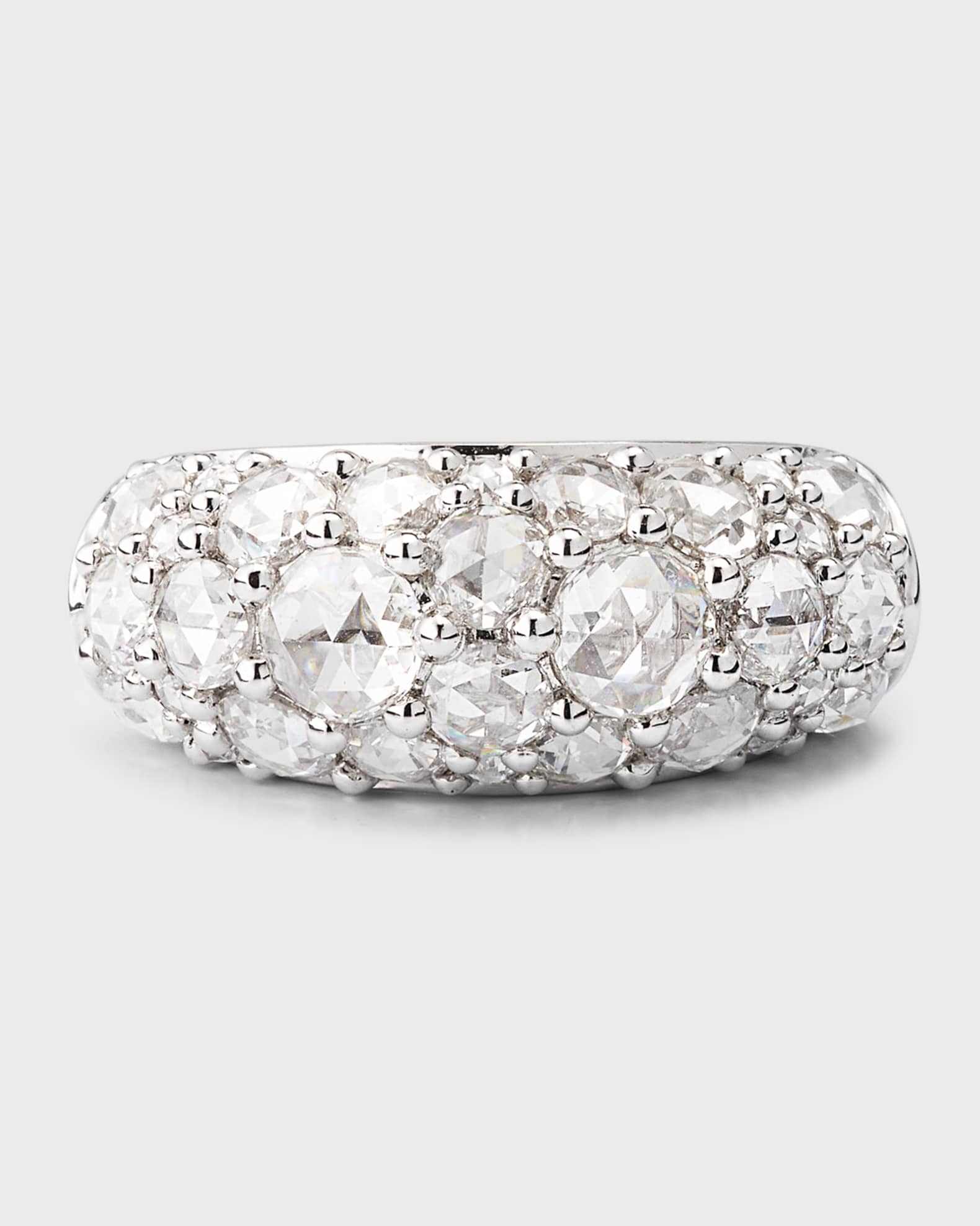☆nff☆ cluster ringwhite nff1 64 Facets Eclat 18K White Gold Cluster Diamond Ring, Size 7