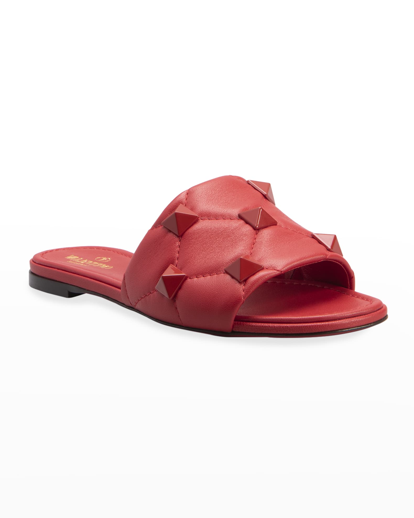 valentino roman stud flat slide