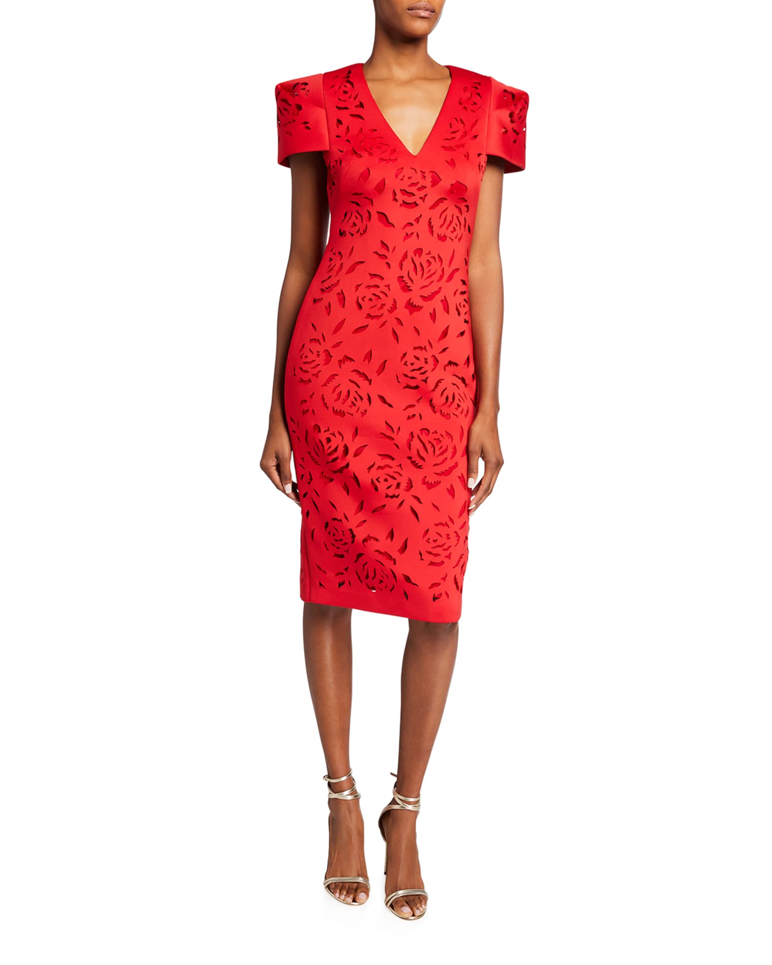 badgley mischka floral high low gown