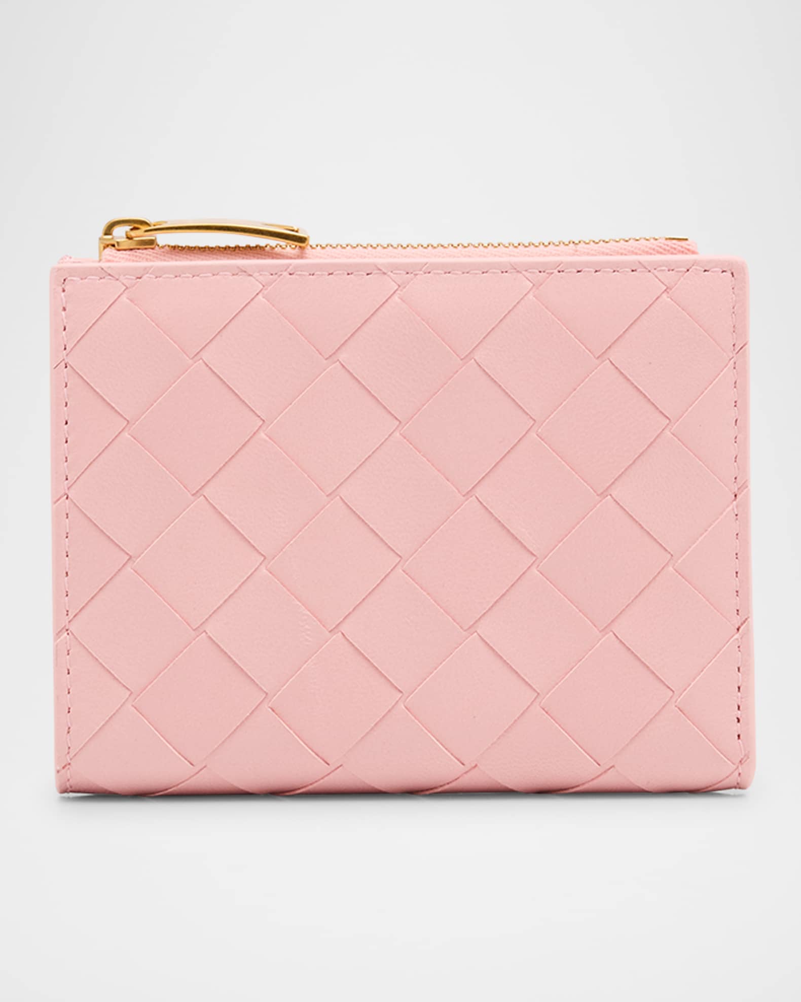 【Bottega Veneta】 ピンク スモール ジップウォレット Bottega Veneta Small Bifold Zip Wallet | Neiman Marcus