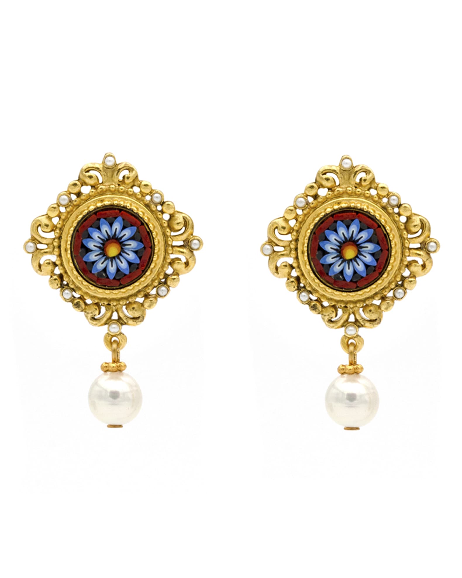 24k Gold-Plated Pearl Clip Drop Earrings 0
