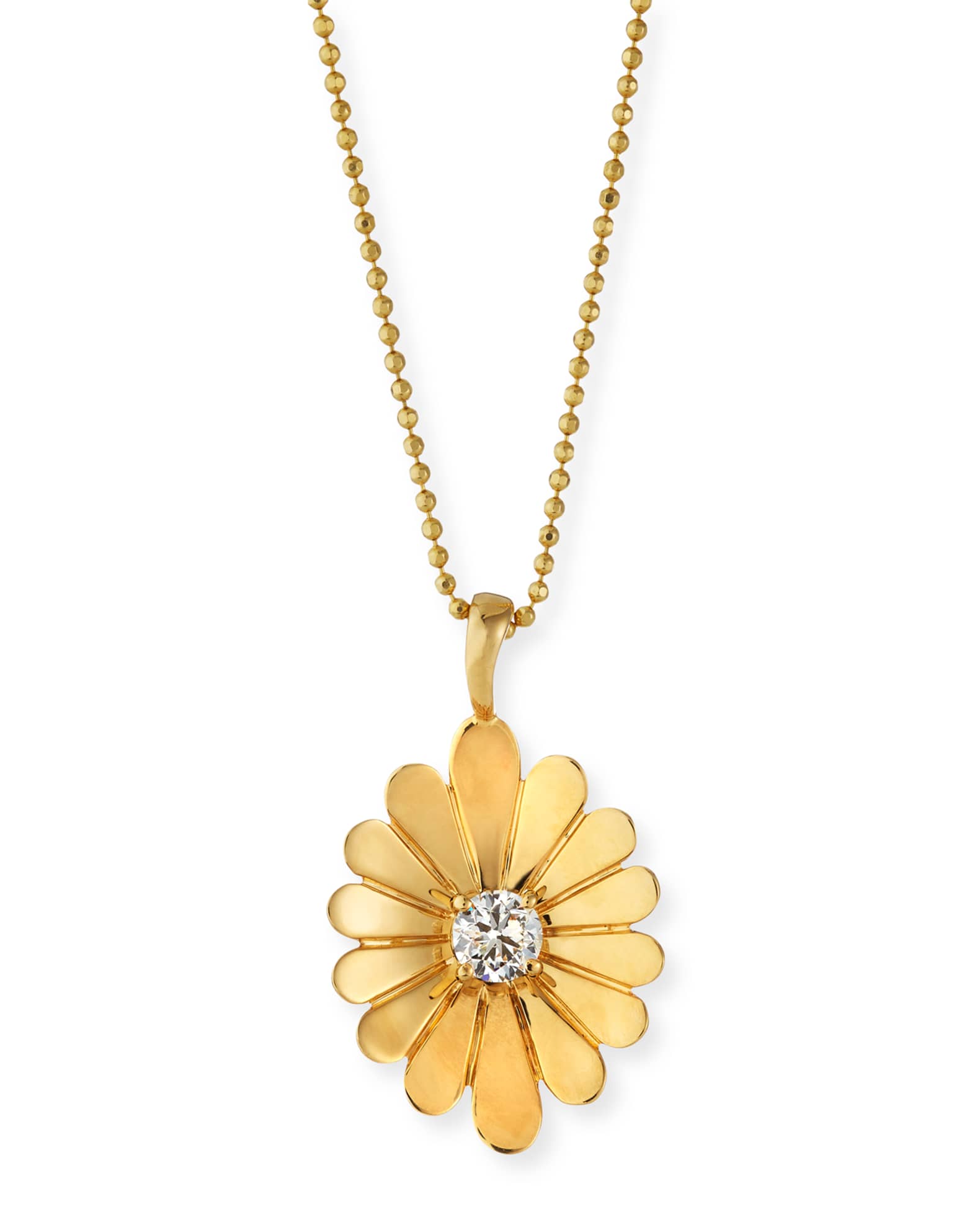 Anita Ko 18K Water Lily Pendant Necklace Neiman Marcus