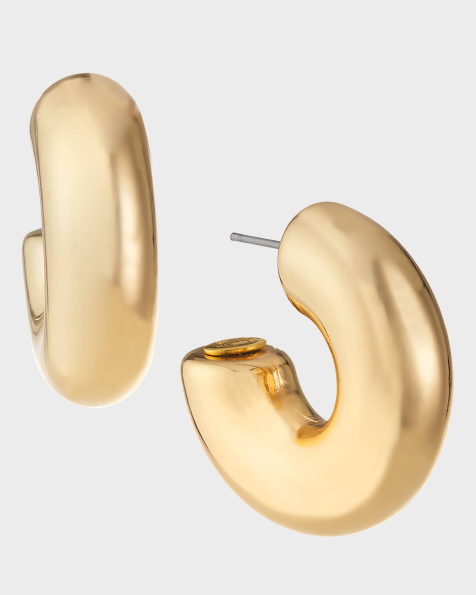 Polished Chubby Hoop Earrings, Gold 0