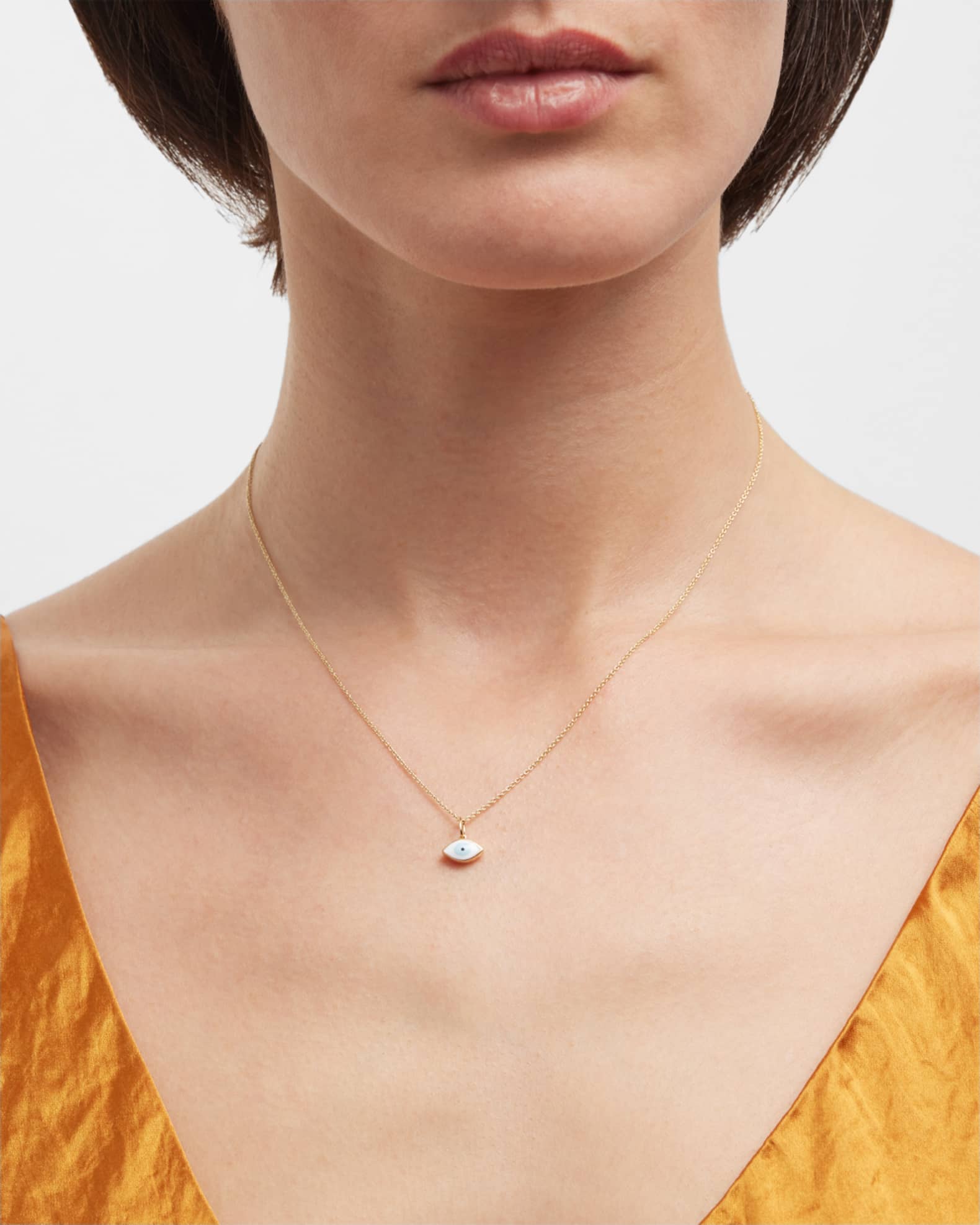 Sydney Evan Medium Enamel Evil Eye Necklace Neiman Marcus