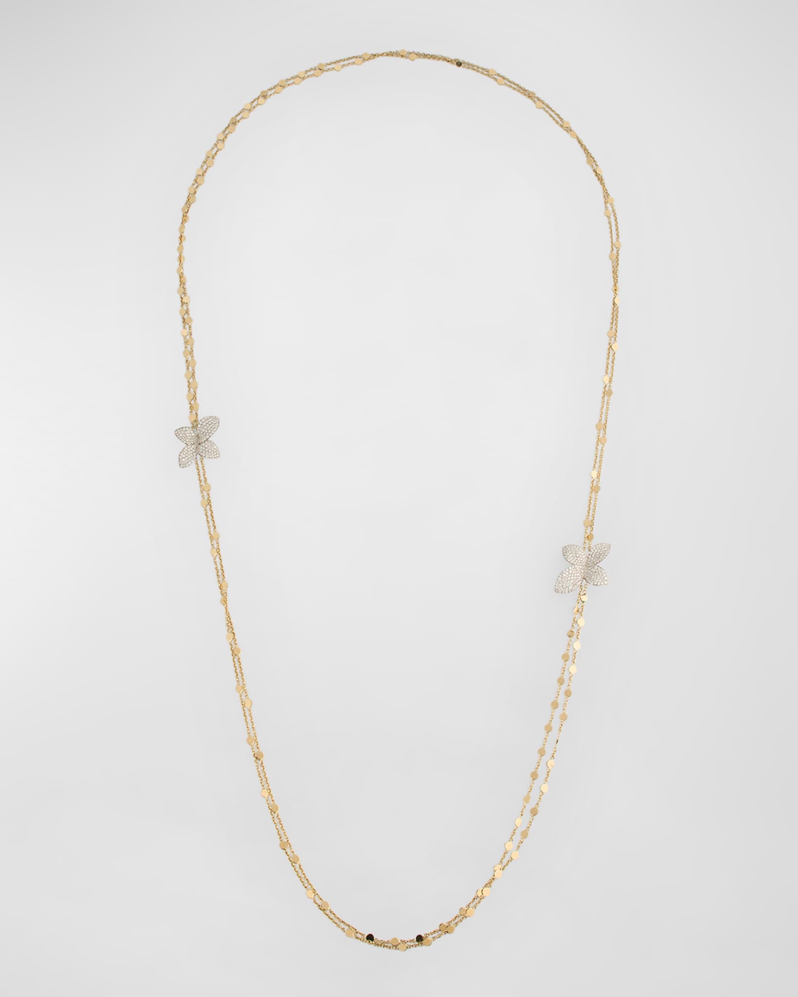 Gardini Segreti 18K White Gold Necklace with Diamond Flowers 0