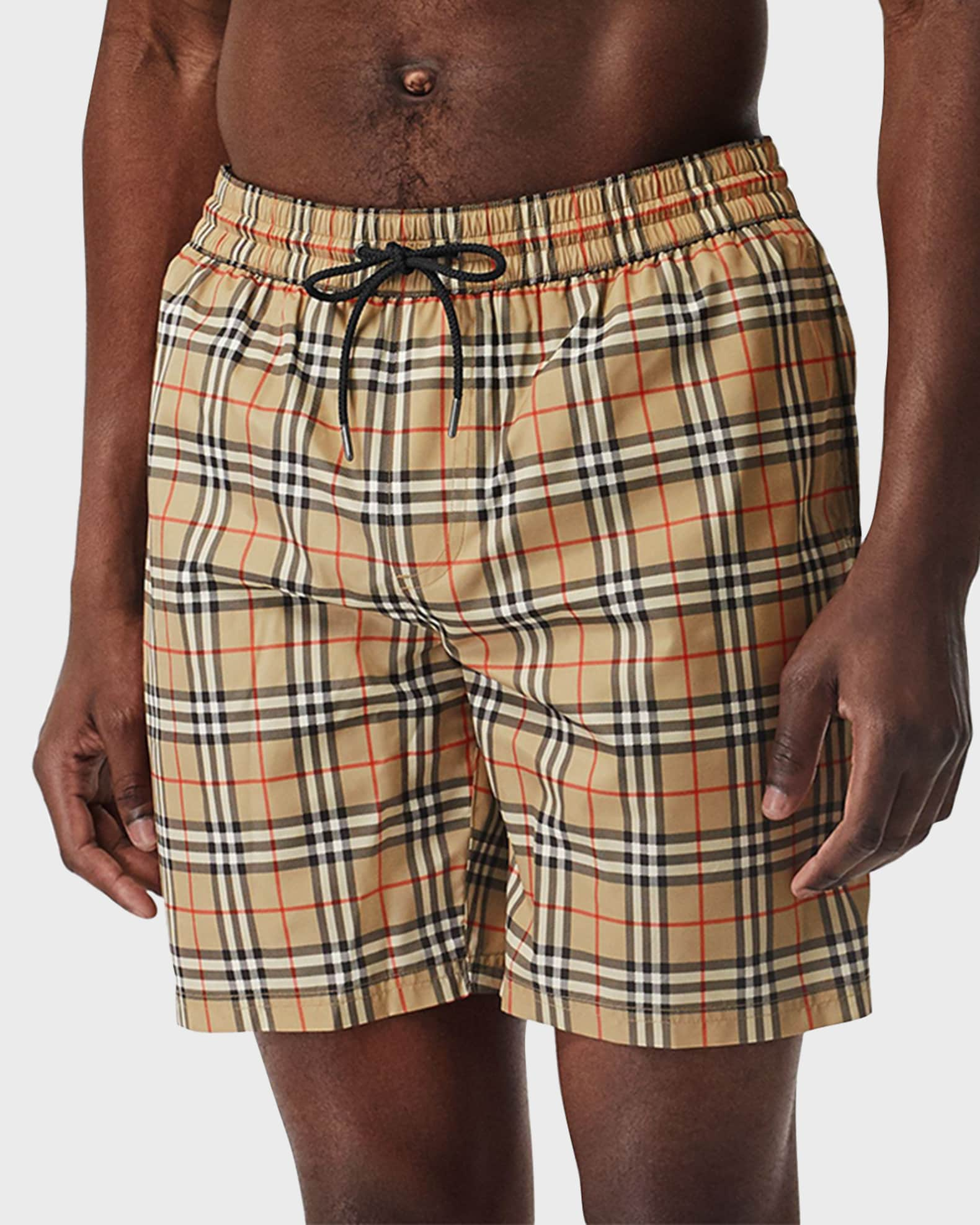 Denk vooruit Likken Vermomd Burberry Men's Guildes Check Swim Trunks | Neiman Marcus