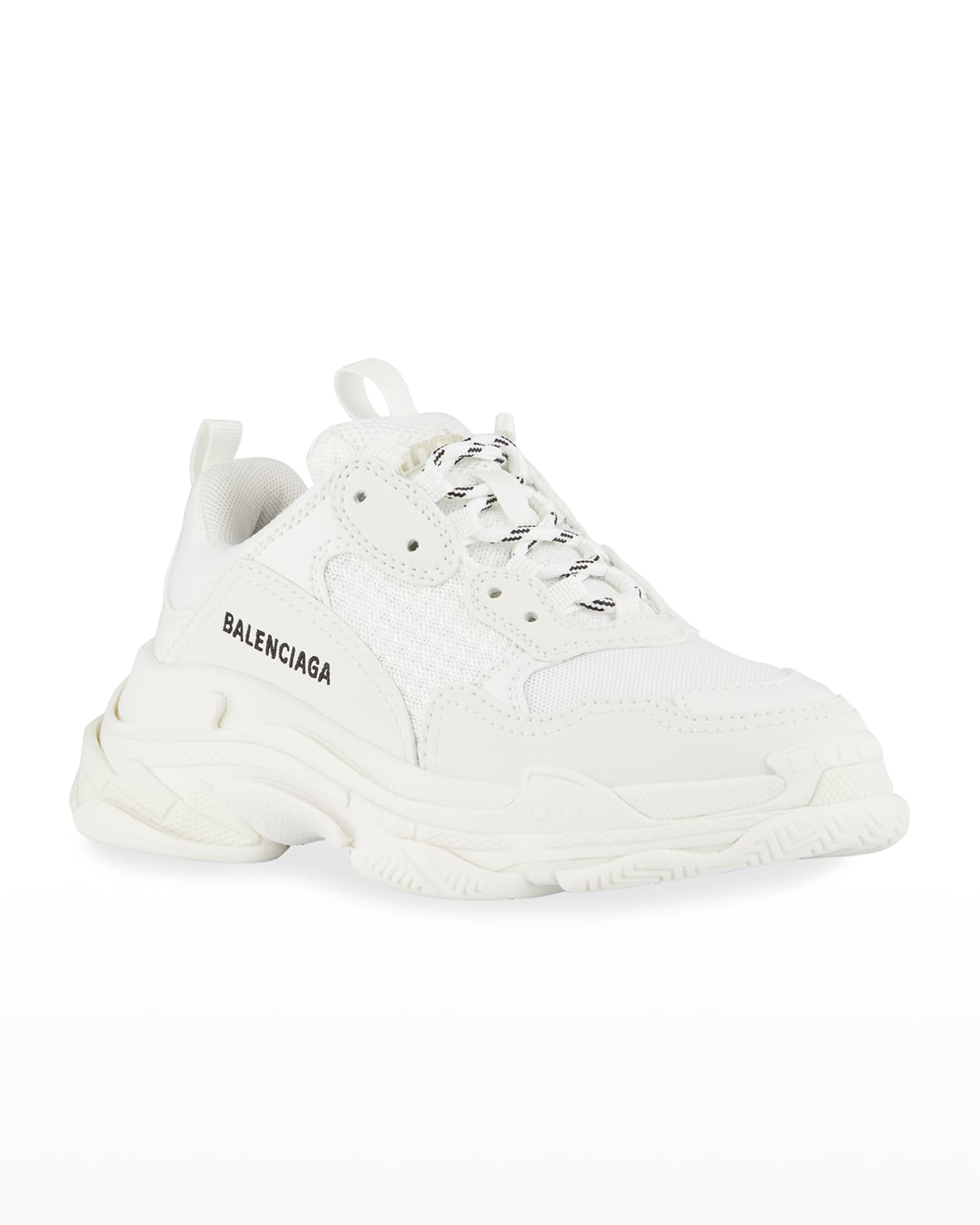 Balenciaga Kid's Triple S Tonal Mix-Media Chunky Sneakers, Toddler/Kids ...